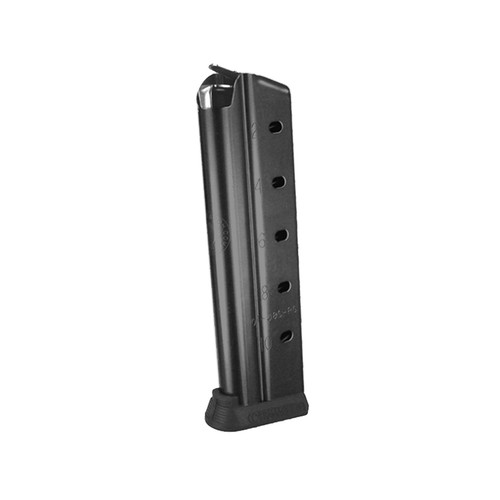 The 10R-38S-RG-TAC is designed for the 38 Super length round, with black nitride finish, steel flex follower, and removable basepad for easy magazine disassembly.