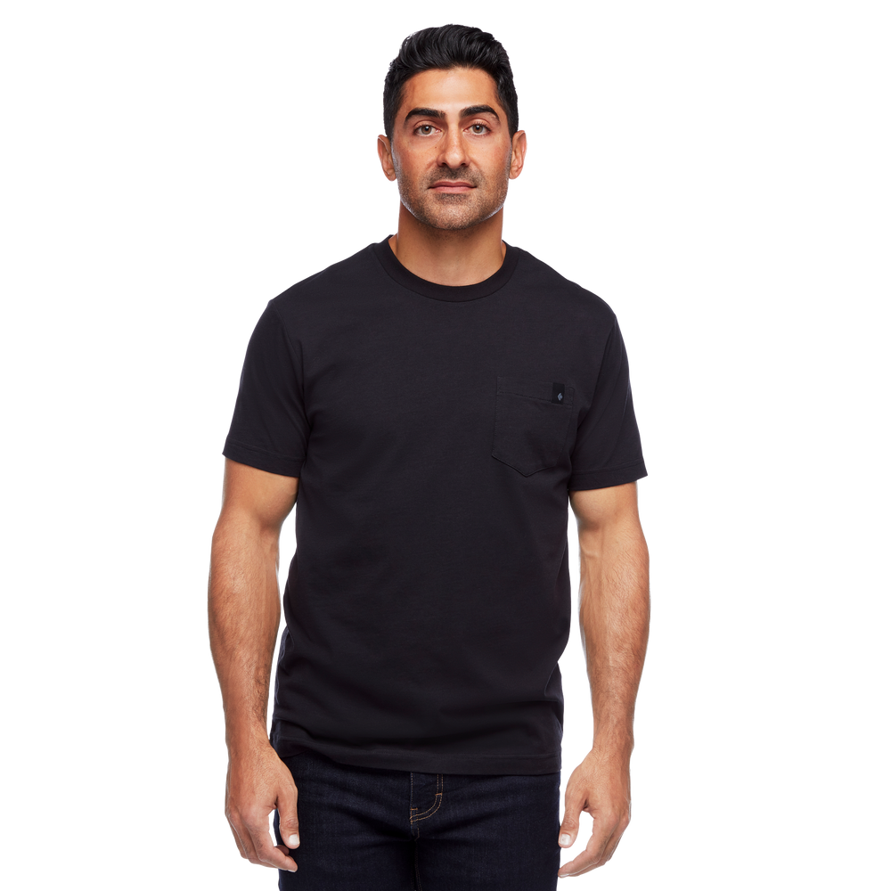 black tee shirt with pocket