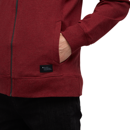 Men's Basis Full Zip Hoody Dark Crimson/Heather 3