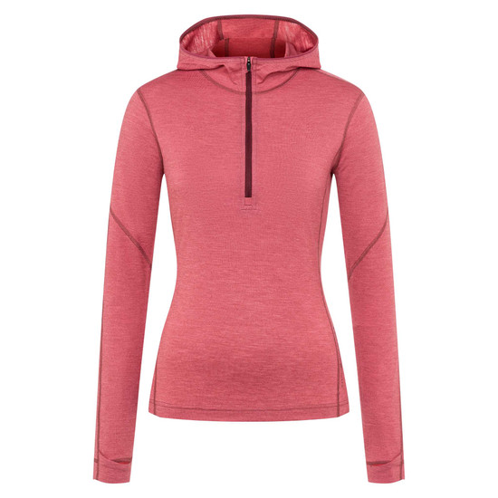 Women's Solution 150 Merino Quarter Zip Hoody Wild Rose 3