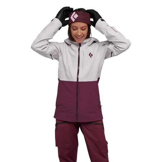 Women's Recon Stretch Ski Shell Ice Pink-Blackberry 3