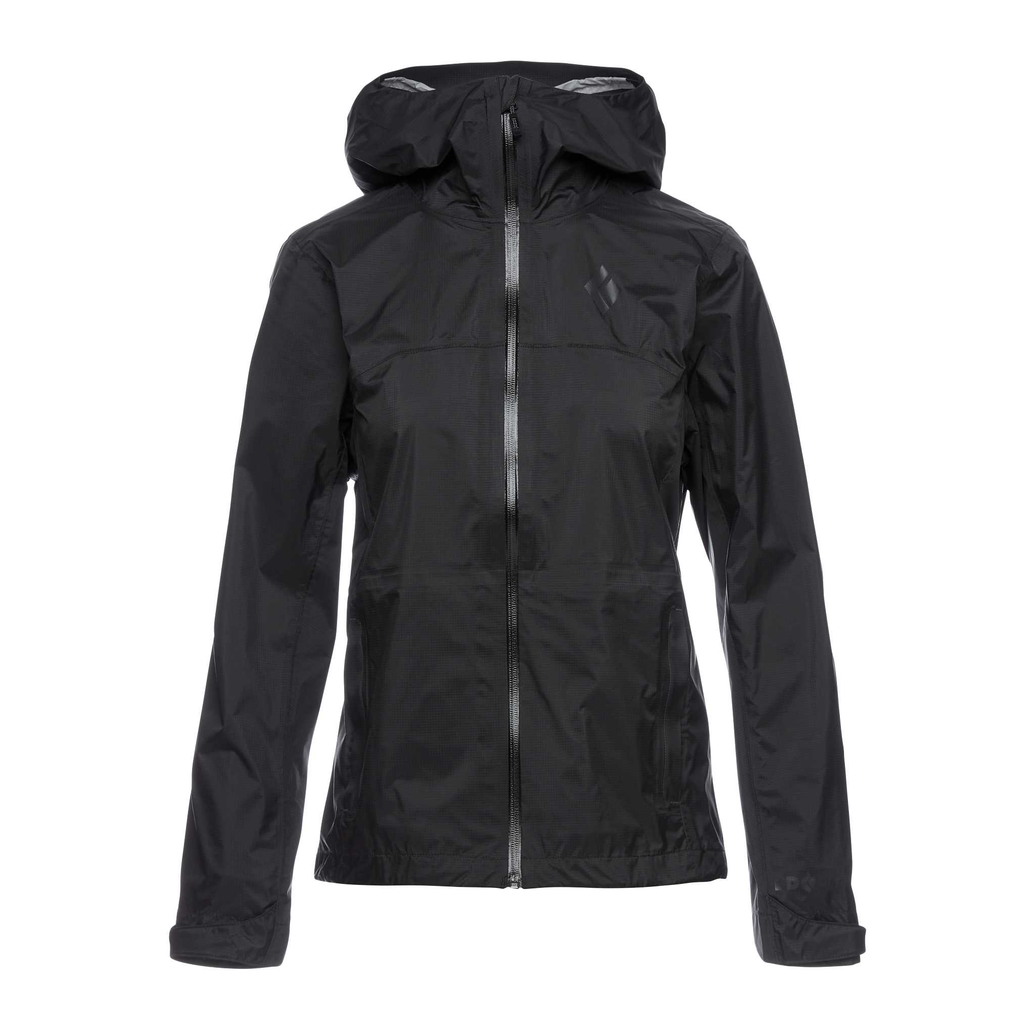 Black Diamond Equipment Women's Treeline Rain Shell Jacket, Large Black