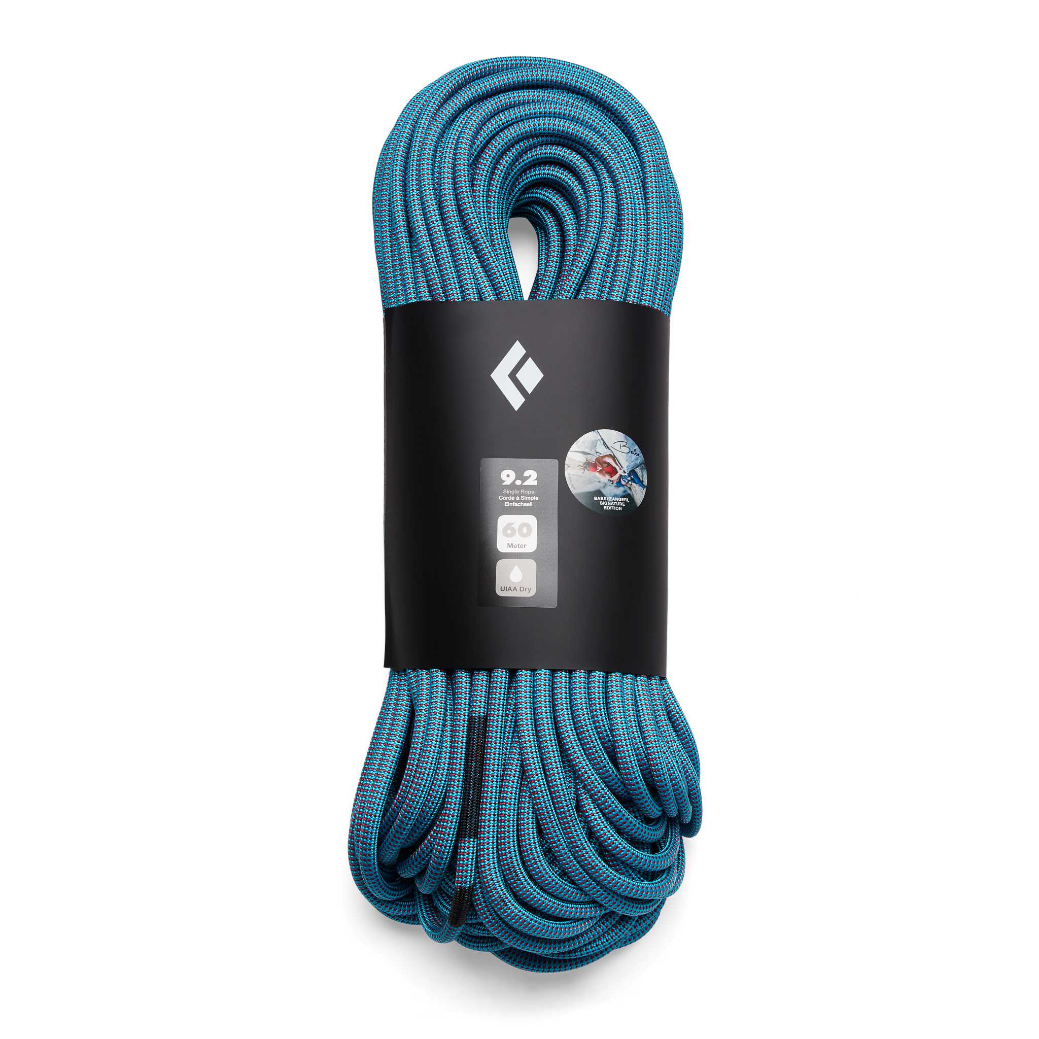 Black Diamond Equipment 9.2 Dry Climbing Rope - Babsi Edition Blue/Red, 80m