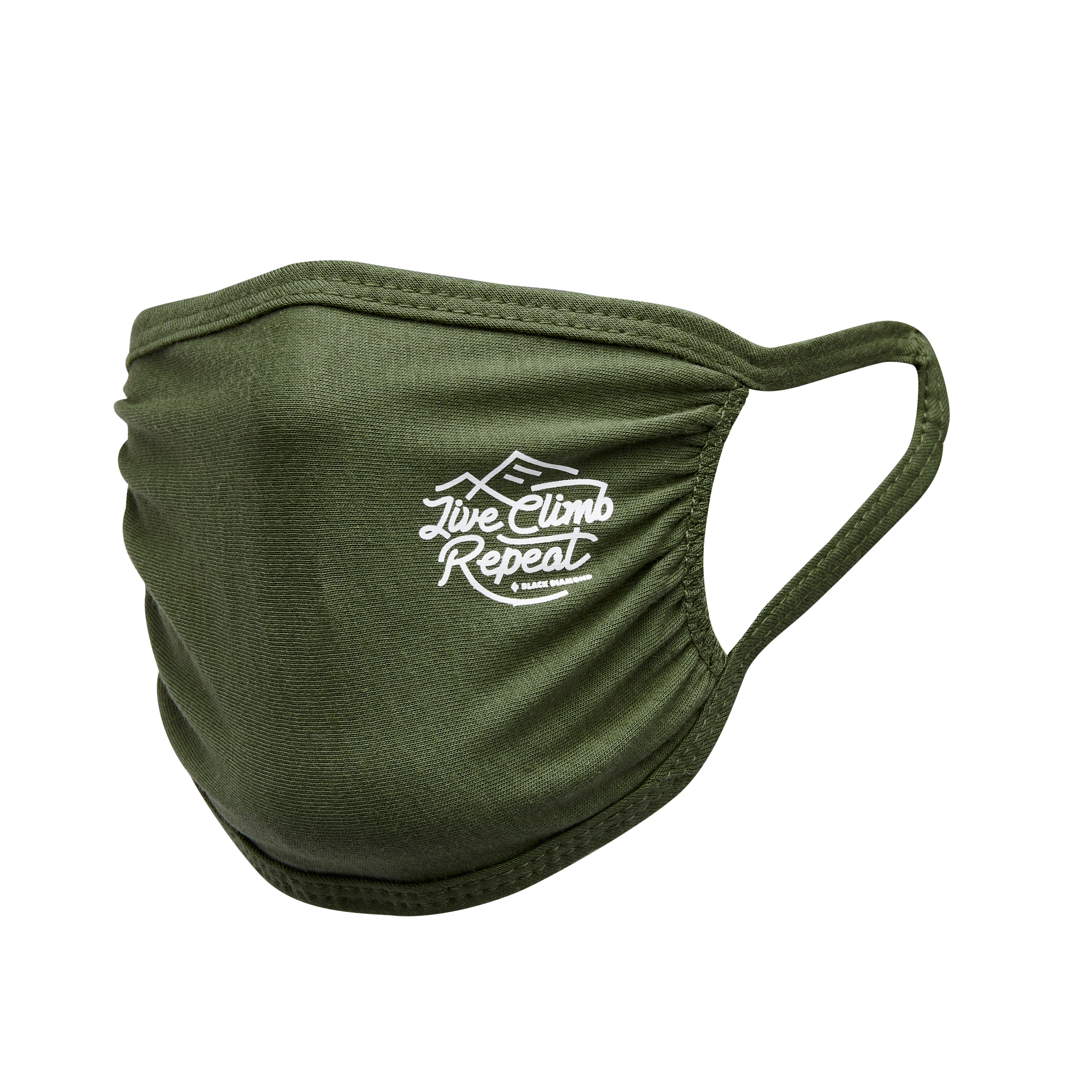 Black Diamond Equipment Live Climb Repeat Logo Facemask Top, in Army Green