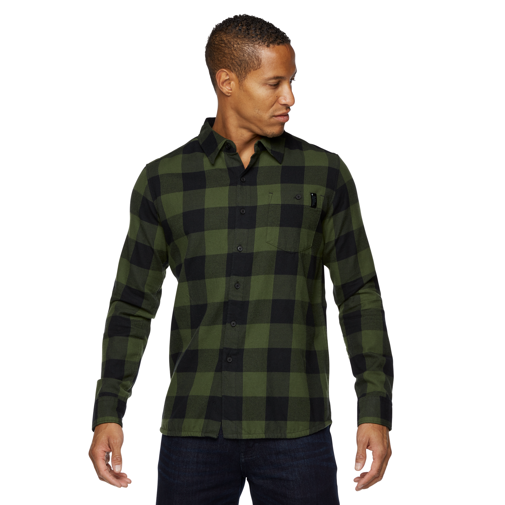 Black Diamond Equipment Men's Zodiac Flannel Shirt, Large Tundra/Black/Plaid