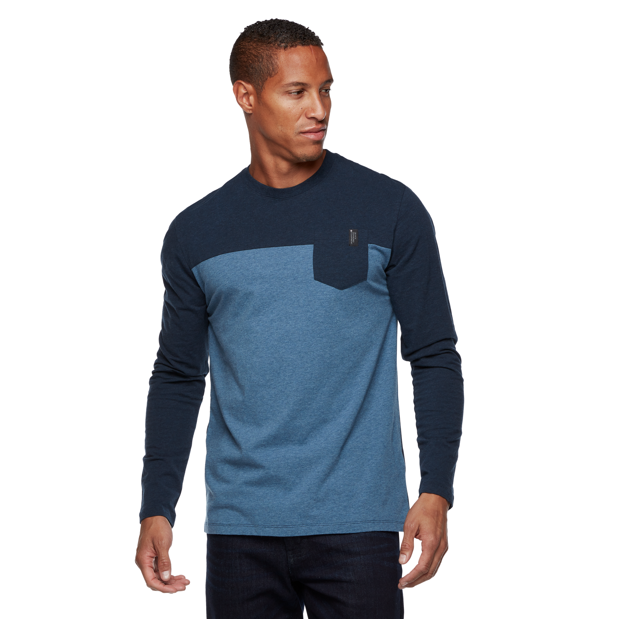 Black Diamond Equipment Men's LS Campus T Shirt, XS Eclipse/Heather/Astral Blue