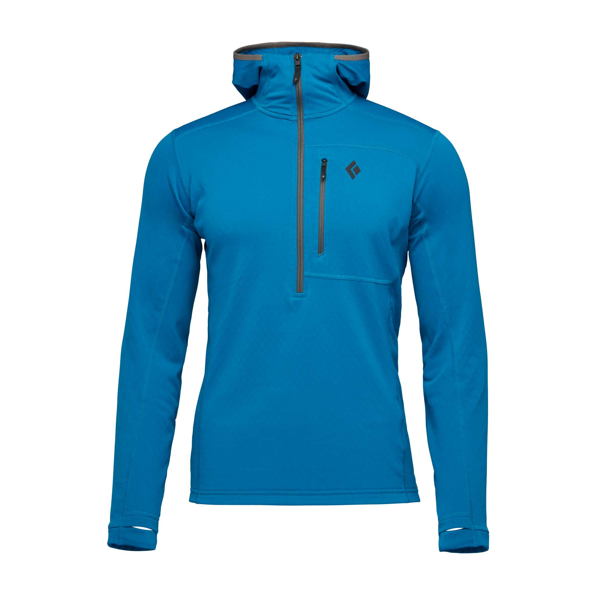 Black Diamond Equipment Men's Coefficient Quarter Zip Fleece Hoody, Large Kingfisher