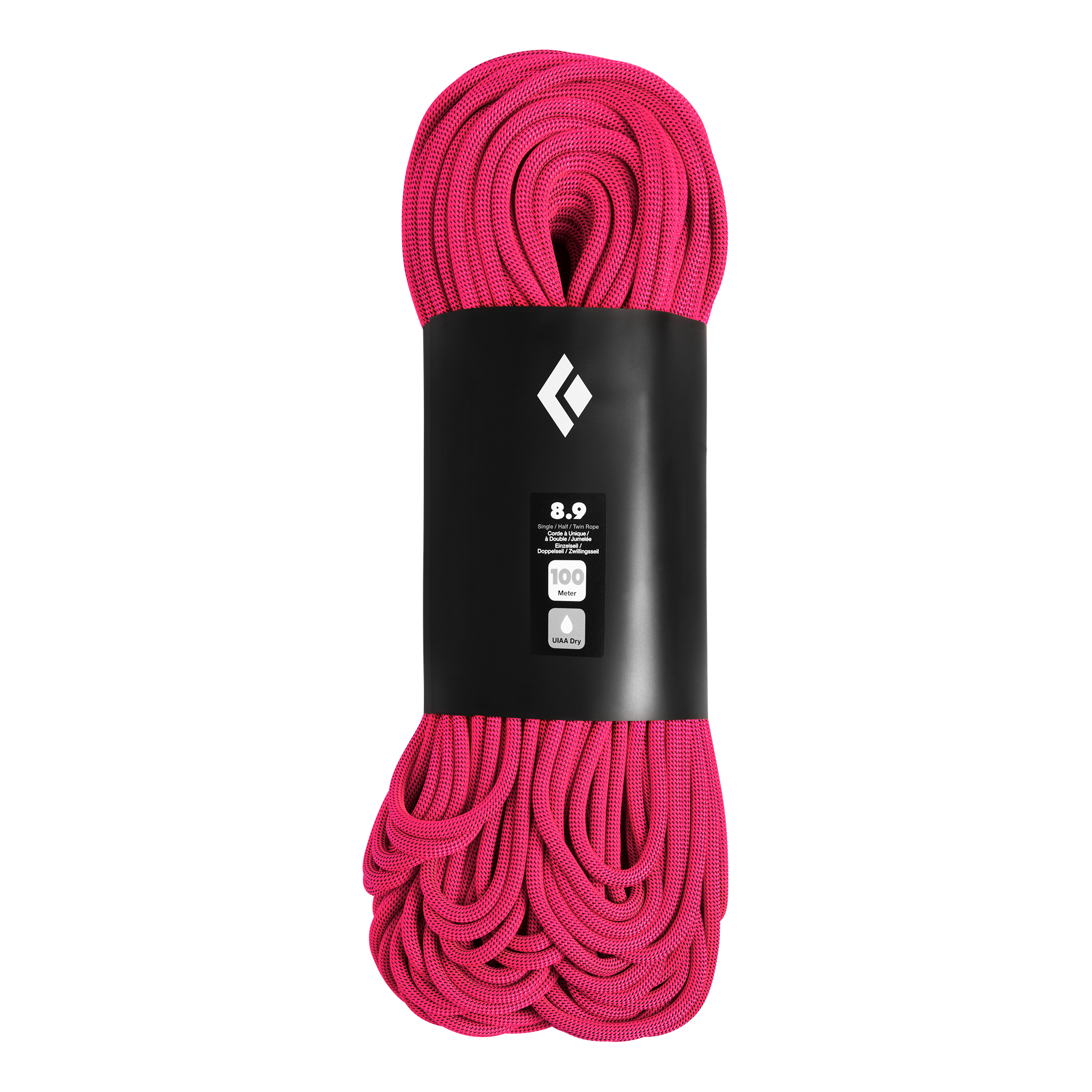 Black Diamond Equipment 8.9 Dry Climbing Rope, in Ultra Pink