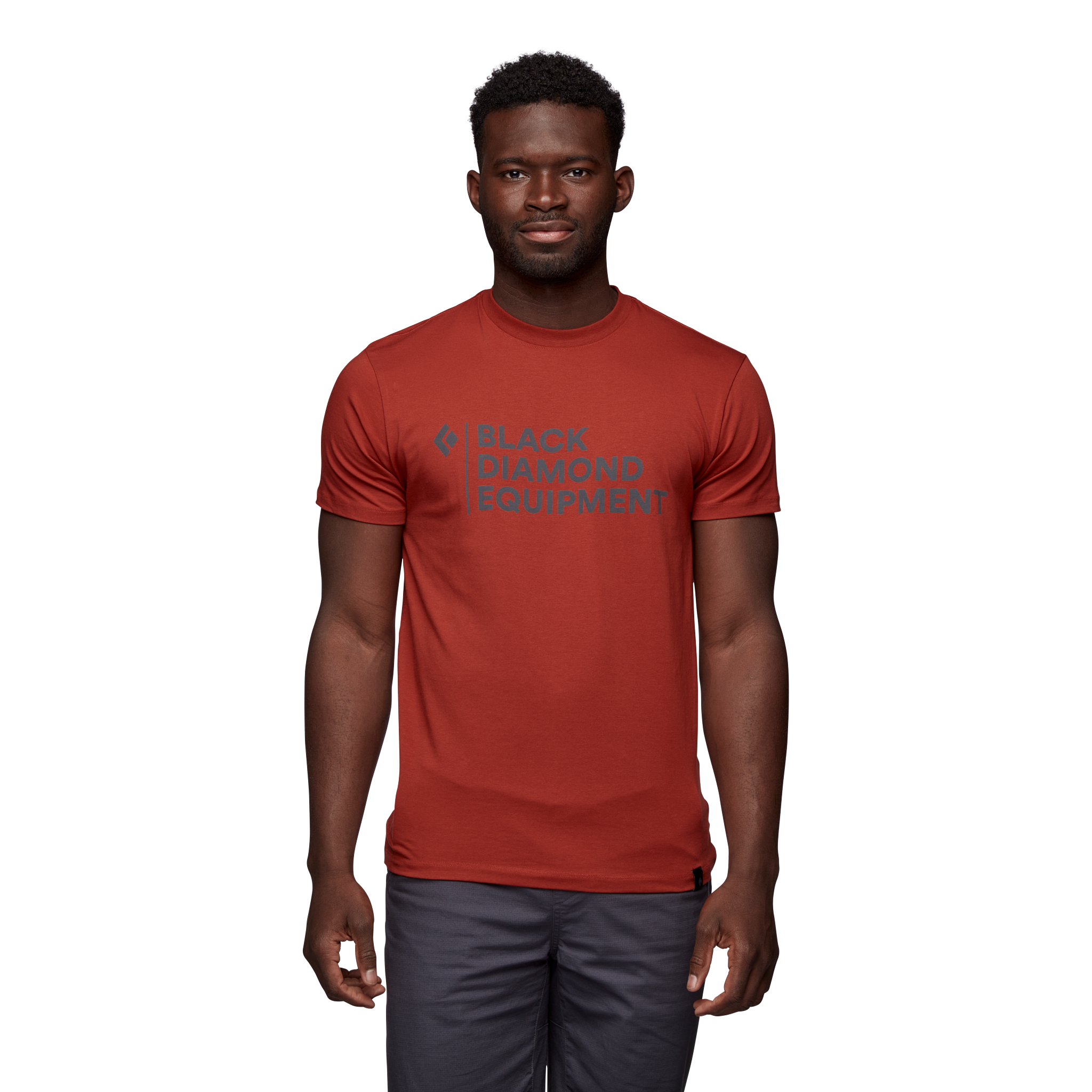 Black Diamond Equipment Men's Stacked Logo T-Shirt, Medium Red Rock