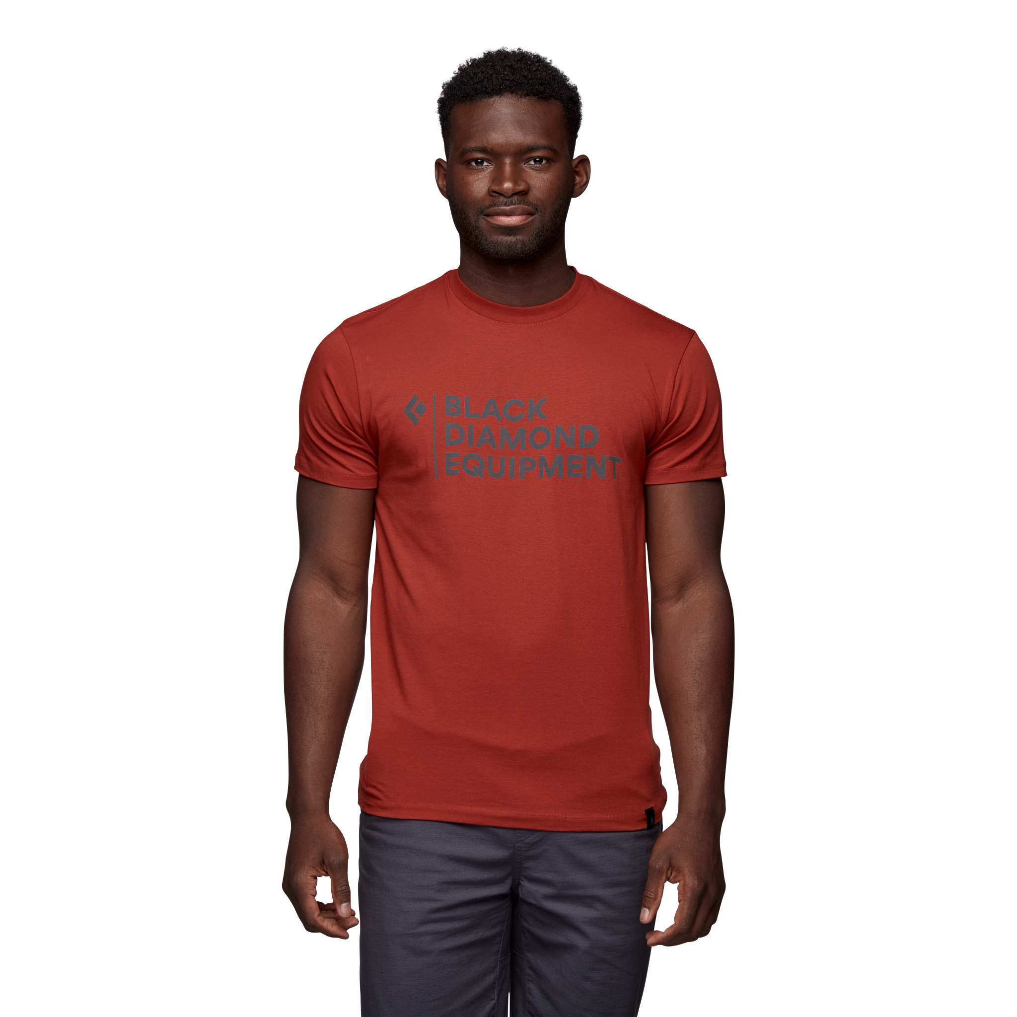 Black Diamond Equipment Men's Stacked Logo T-Shirt, Small Red Rock