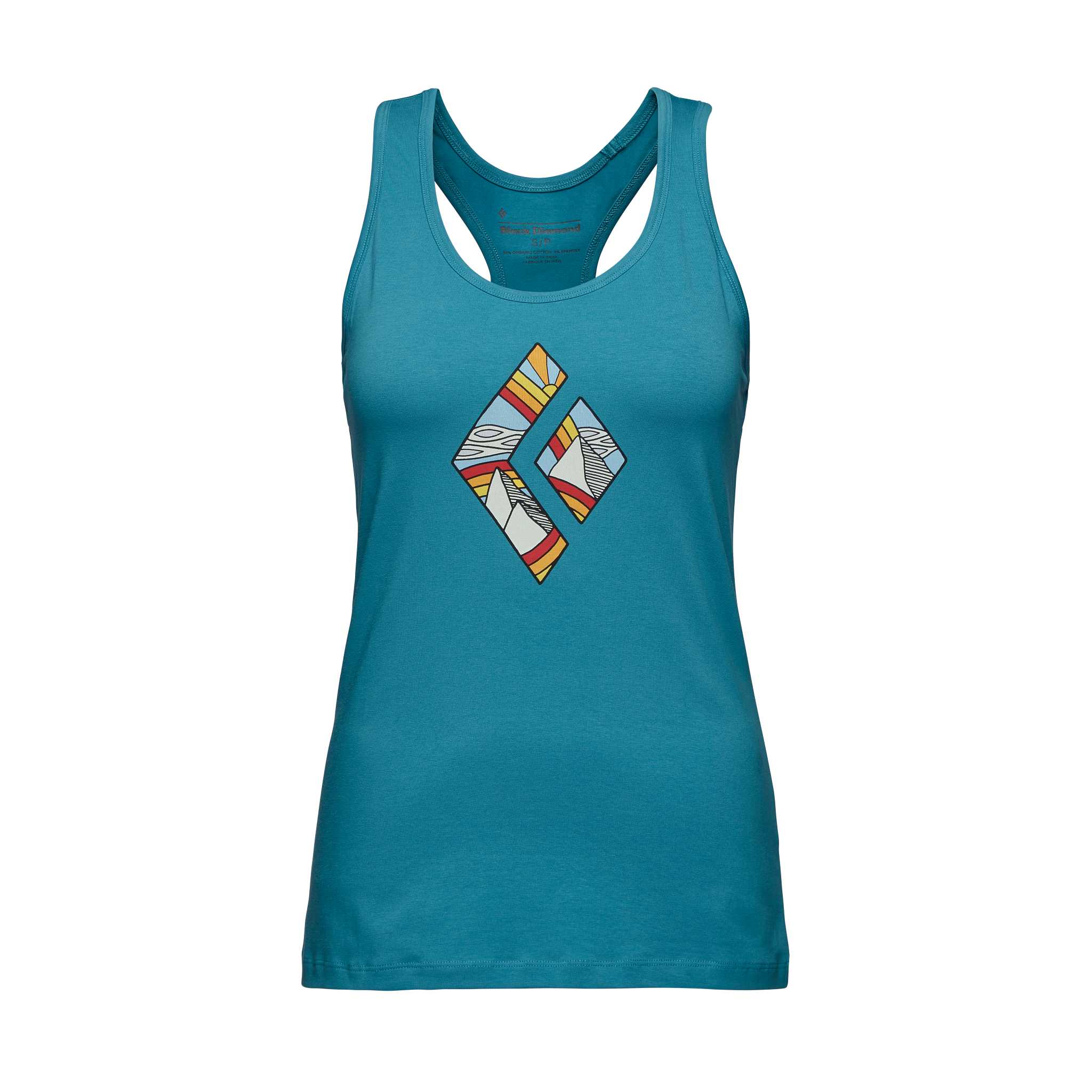 Black Diamond Equipment Women's Rainbow Diamond Tank Top, Medium Cerulean Blue
