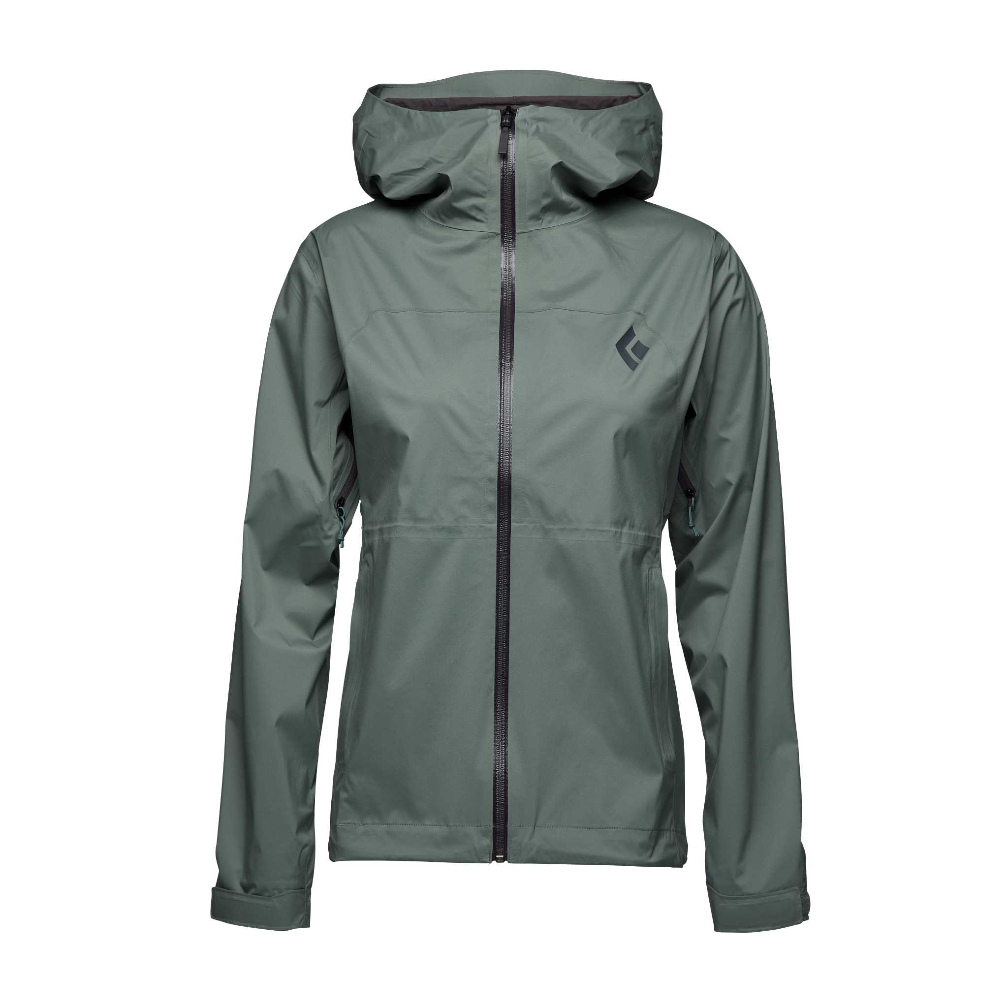 Black Diamond Equipment Women's Stormline Stretch Rain Shell Jacket, Large Laurel Green