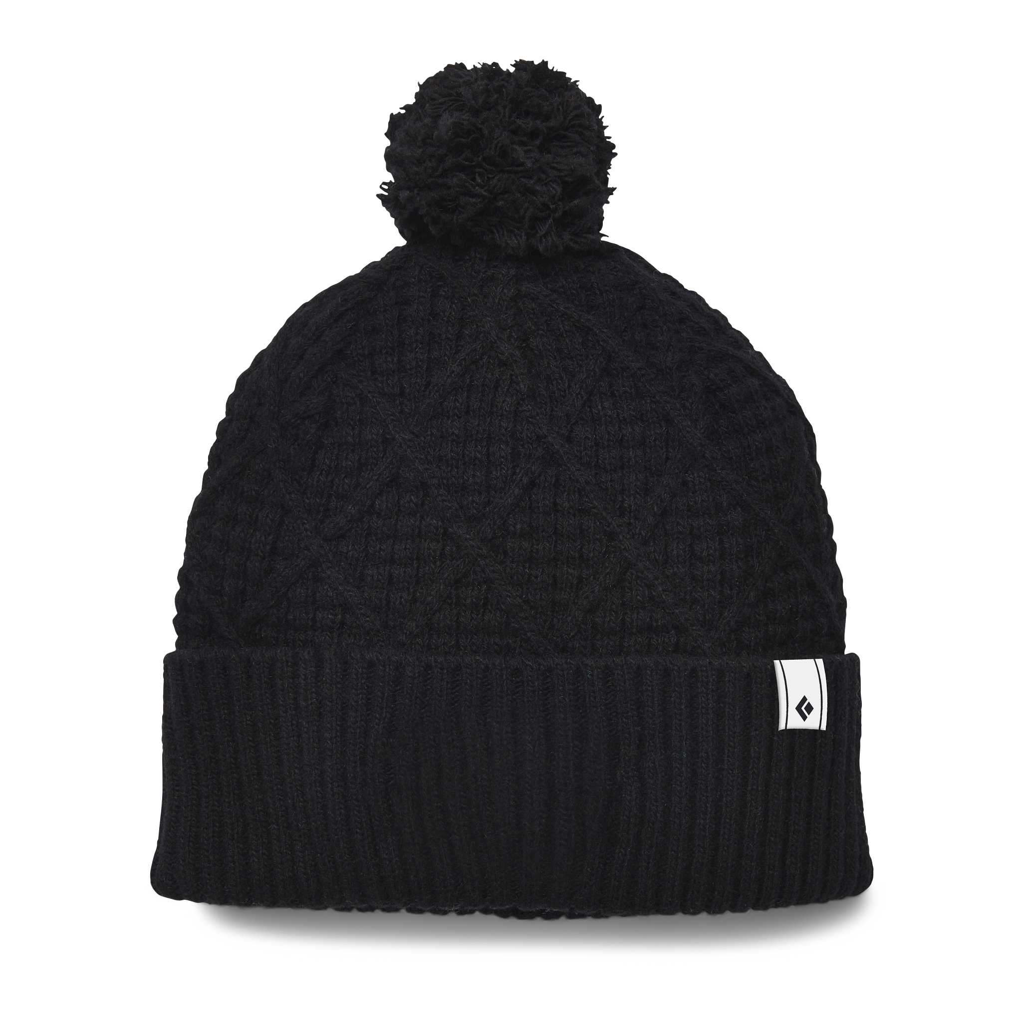 Diamond Black Cable Pom Cuff Beanie | Equipment