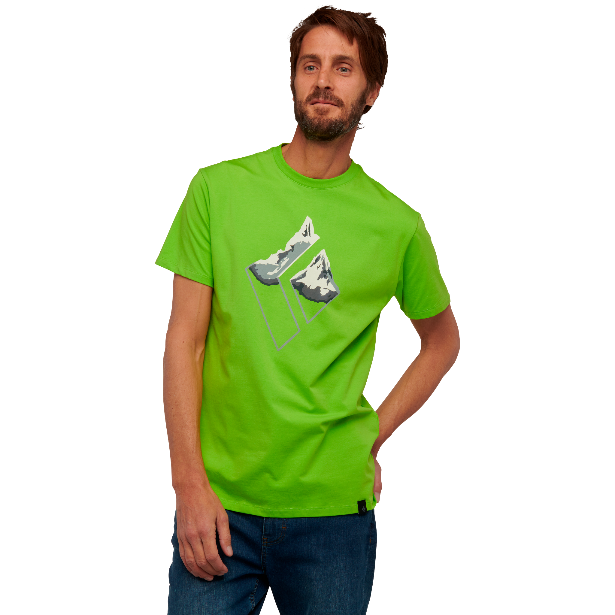 Black Diamond Equipment Men's Mountain Logo T-Shirt, XS Lime Green