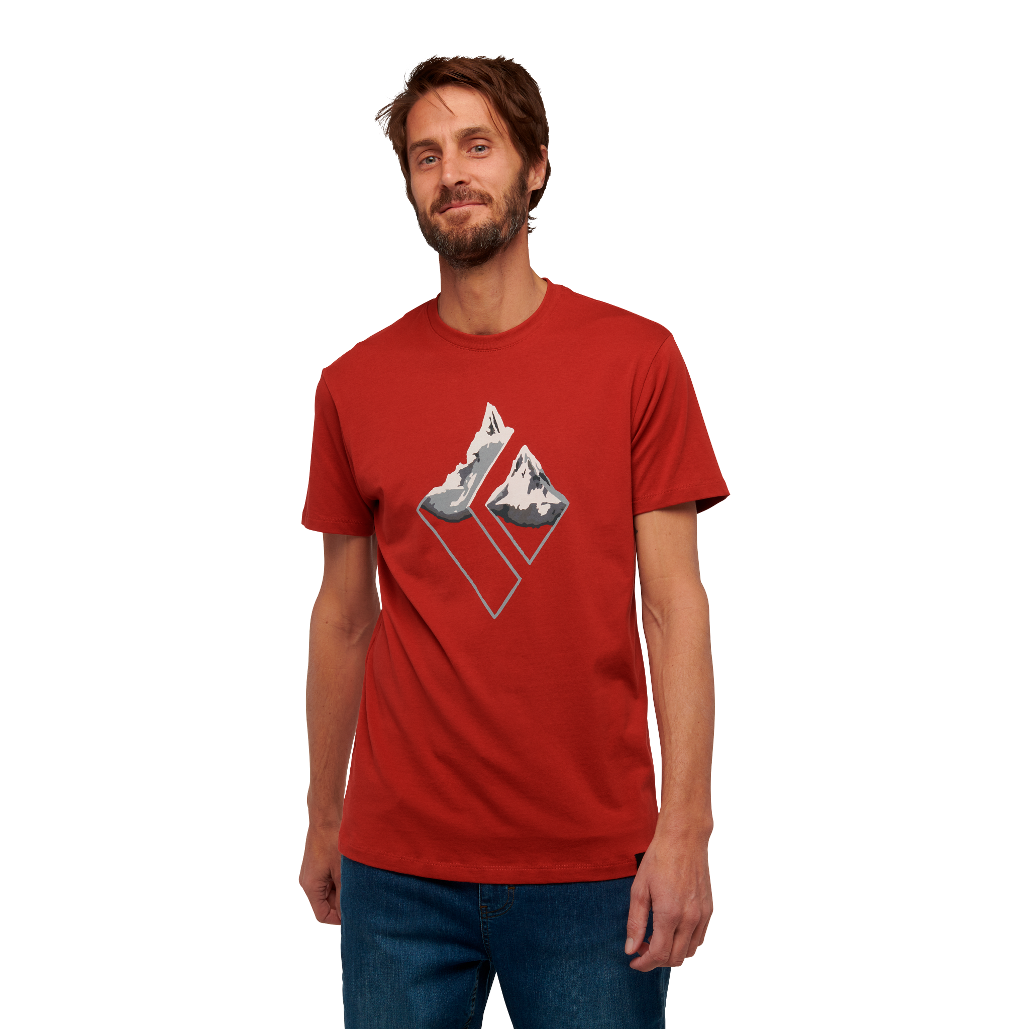 Black Diamond Equipment Men's Mountain Logo T-Shirt, Large Red Rock