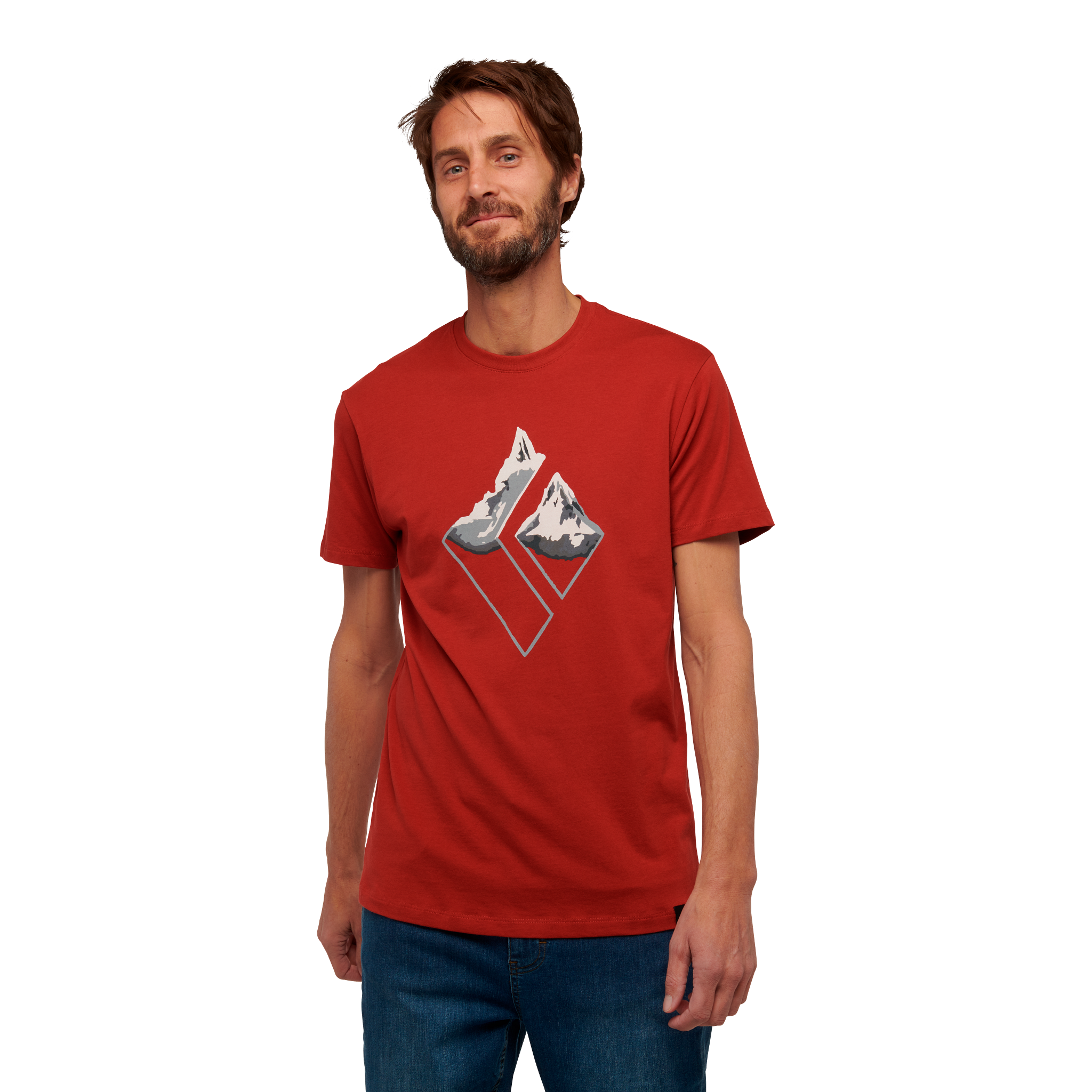 Black Diamond Equipment Men's Mountain Logo T-Shirt, Small Red Rock