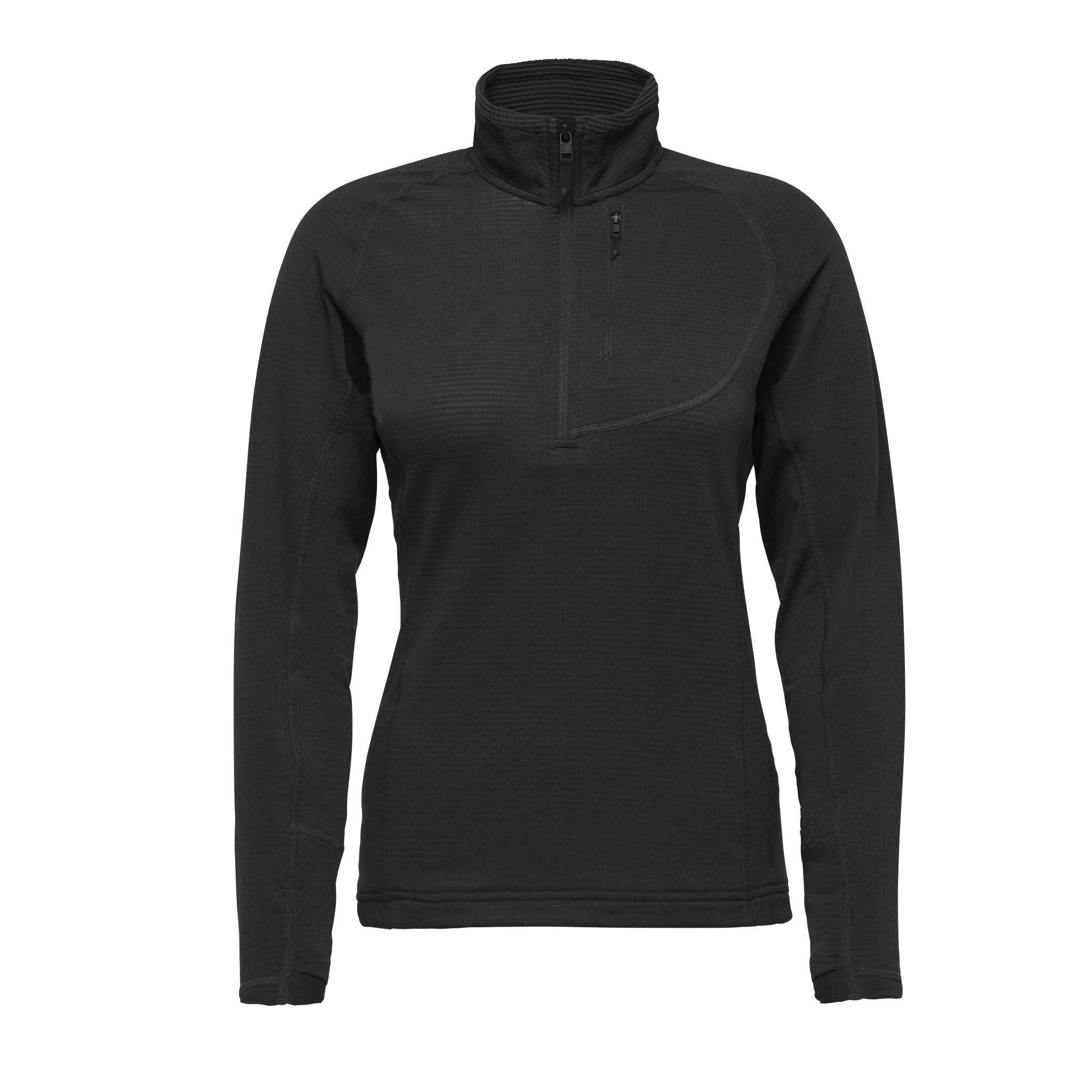 Black Diamond Equipment Women's Coefficient LT Quarter Zip Pullover, XS Black