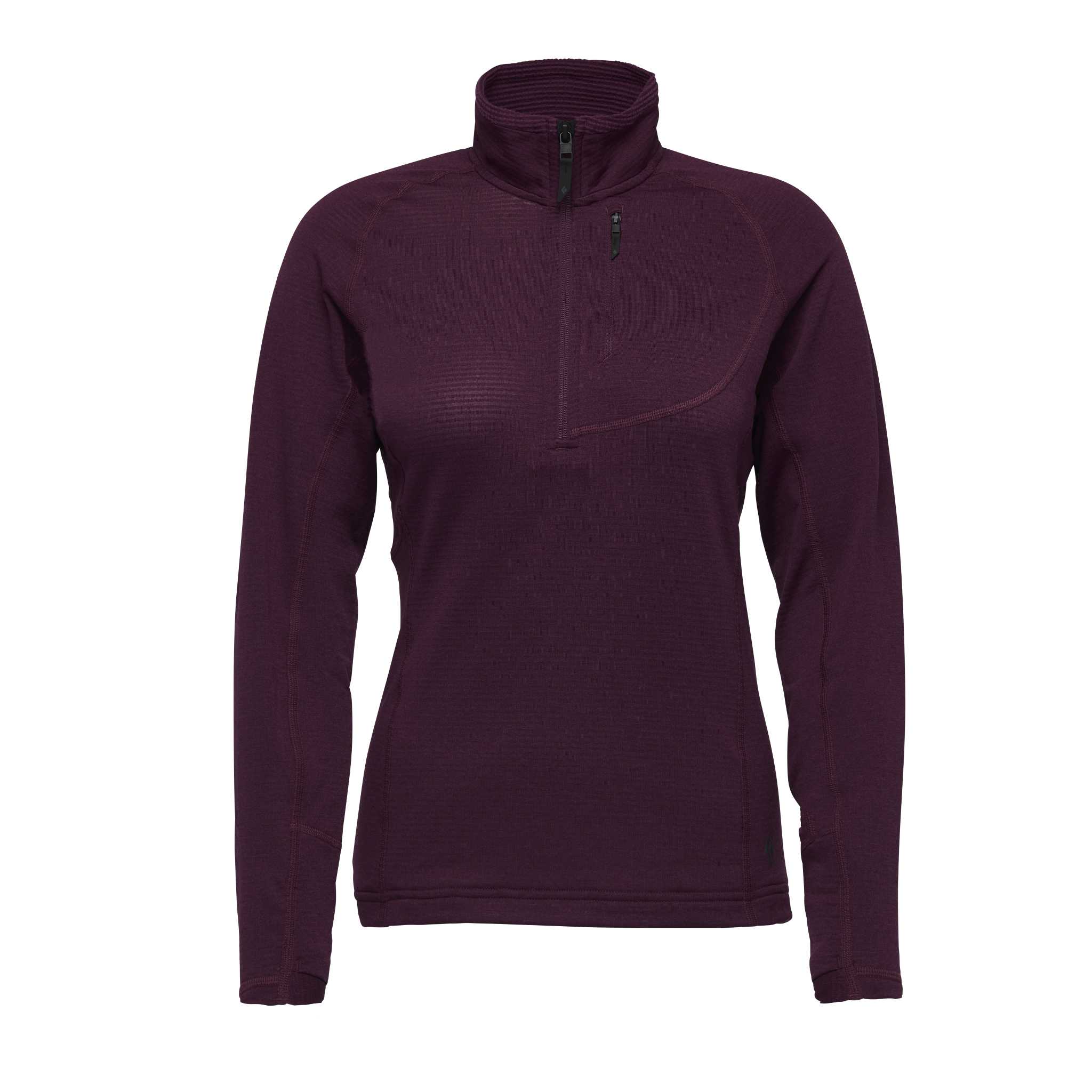 Black Diamond Equipment Women's Coefficient LT Quarter Zip Pullover, XS Blackberry