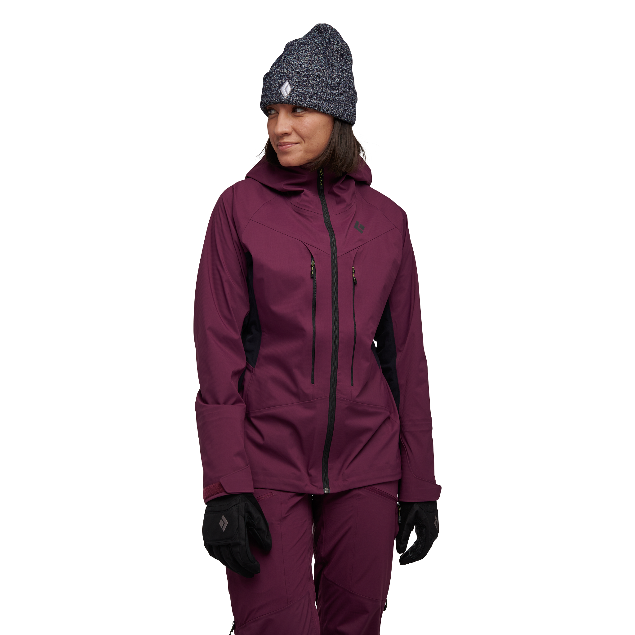 Black Diamond Equipment Women's Dawn Patrol Hybrid Shell Jacket, XS Blackberry-Black