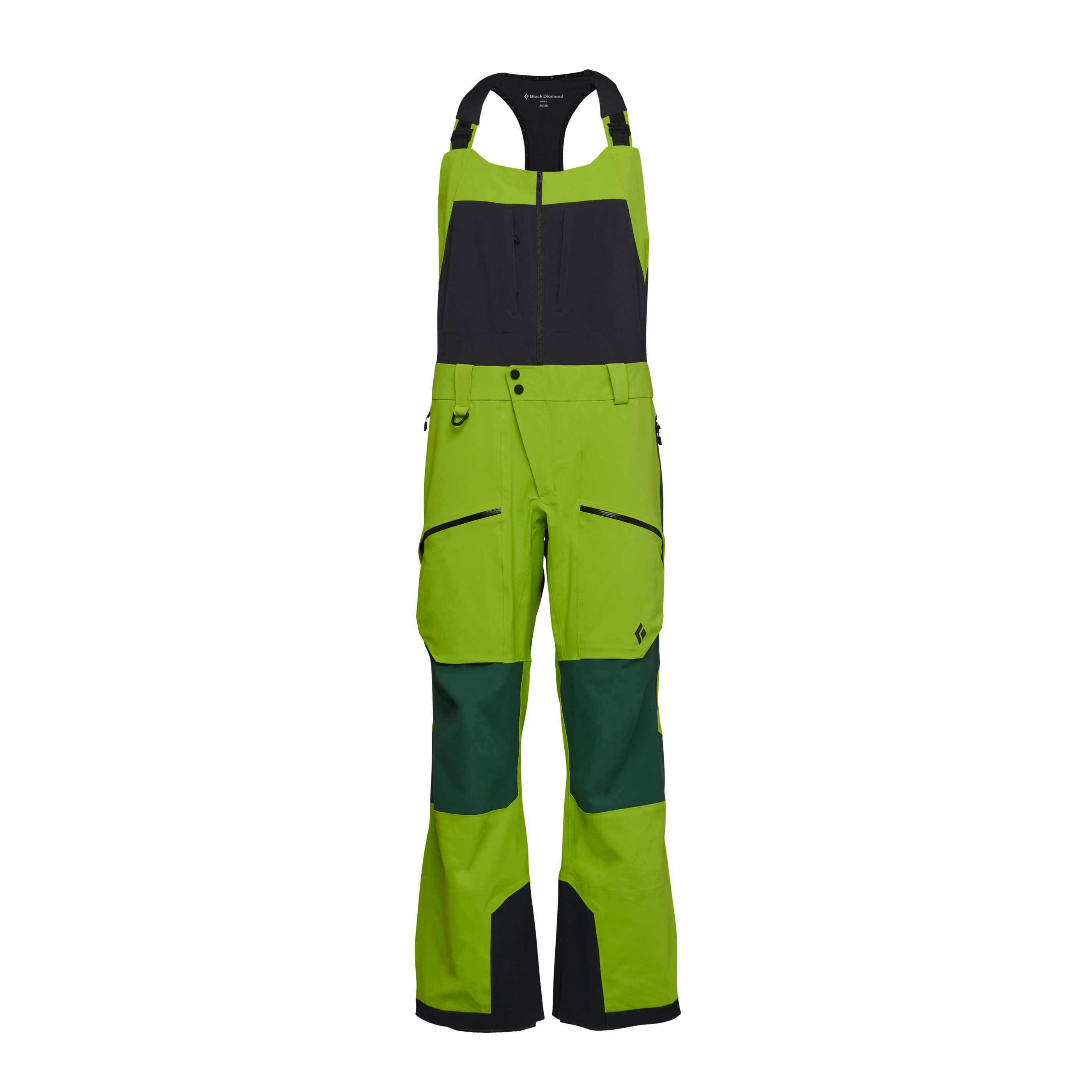 Black Diamond Equipment Men's Recon Stretch Pro Bibs, XL Lime Green/Mountain Forest