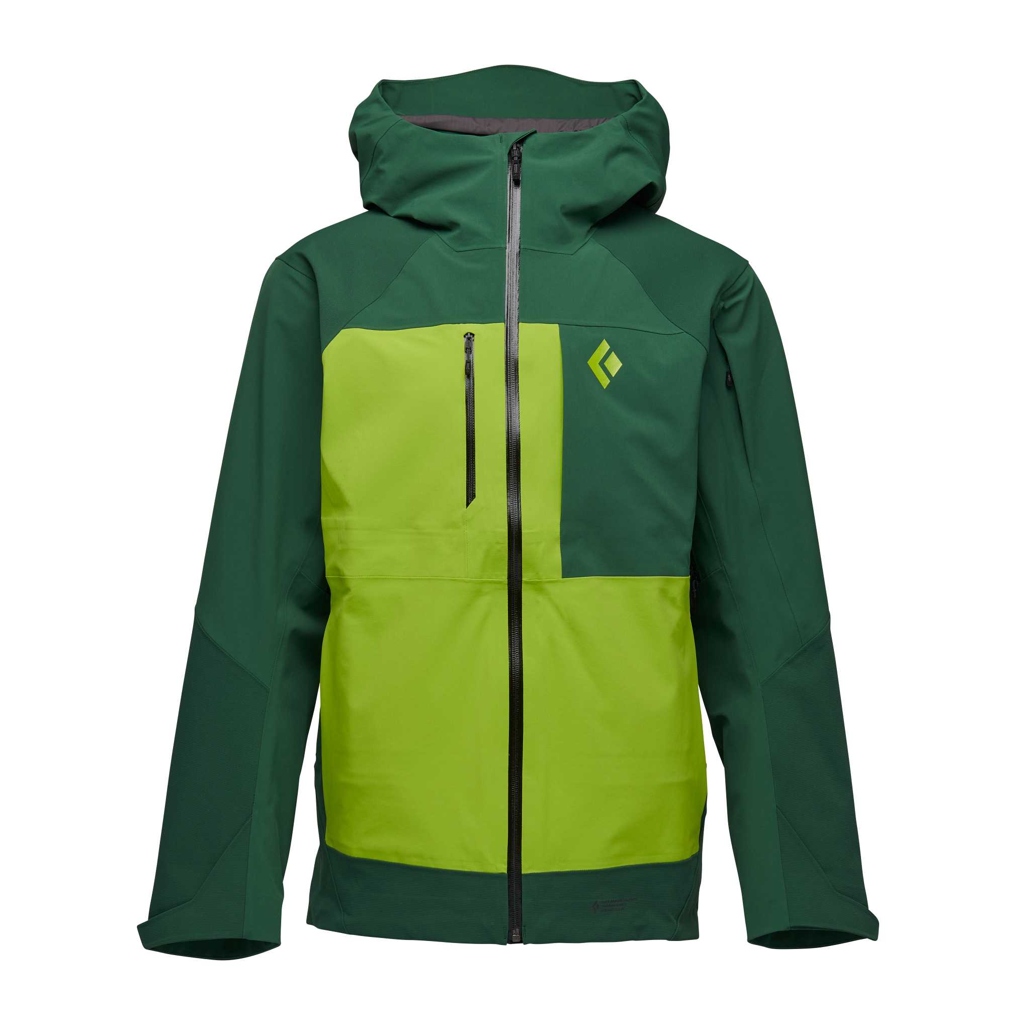 Black Diamond Equipment Men's Recon Stretch Pro Shell Jacket, Medium Mountain Forest/Lime Green