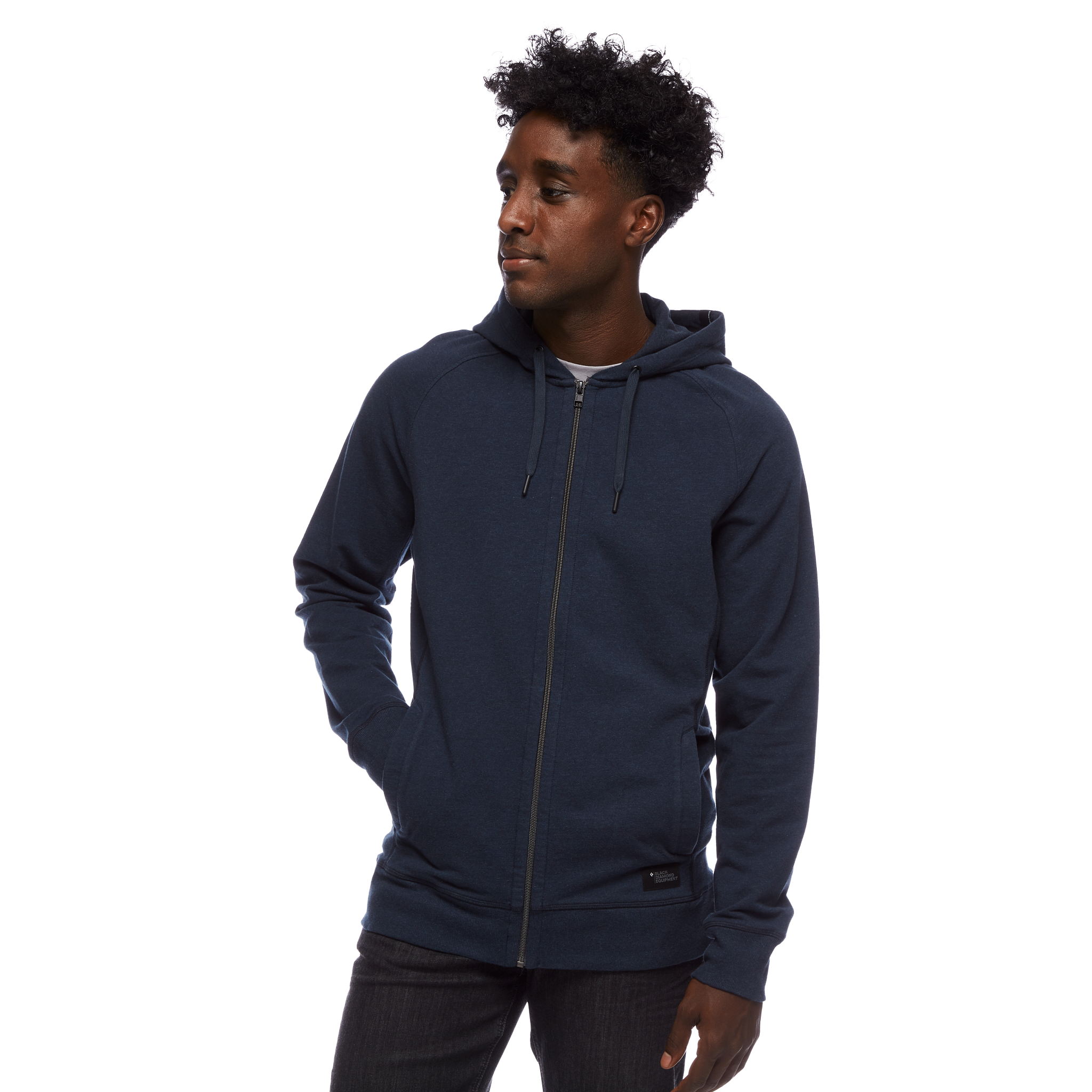 Black Diamond Equipment Men's Basis Full Zip Hoody, Large Eclipse/Heather