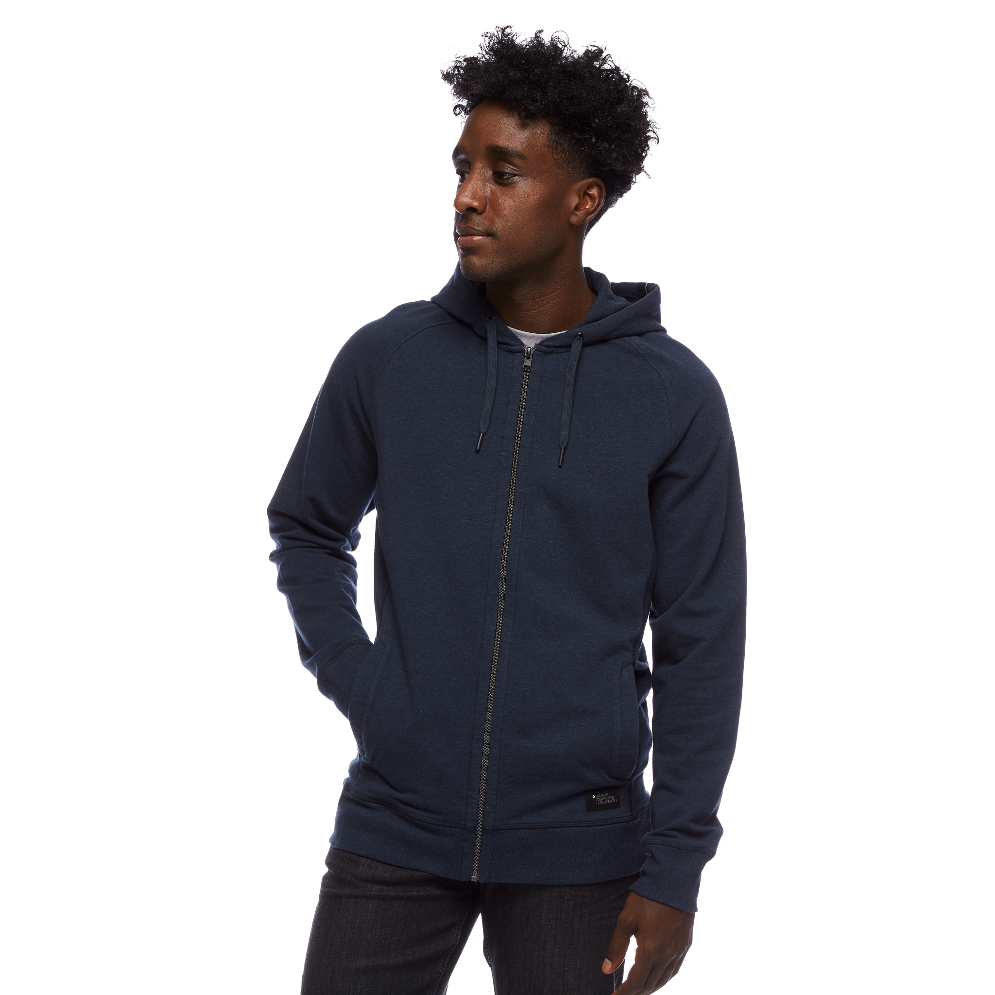 Black Diamond Equipment Men's Basis Full Zip Hoody, Small Eclipse/Heather