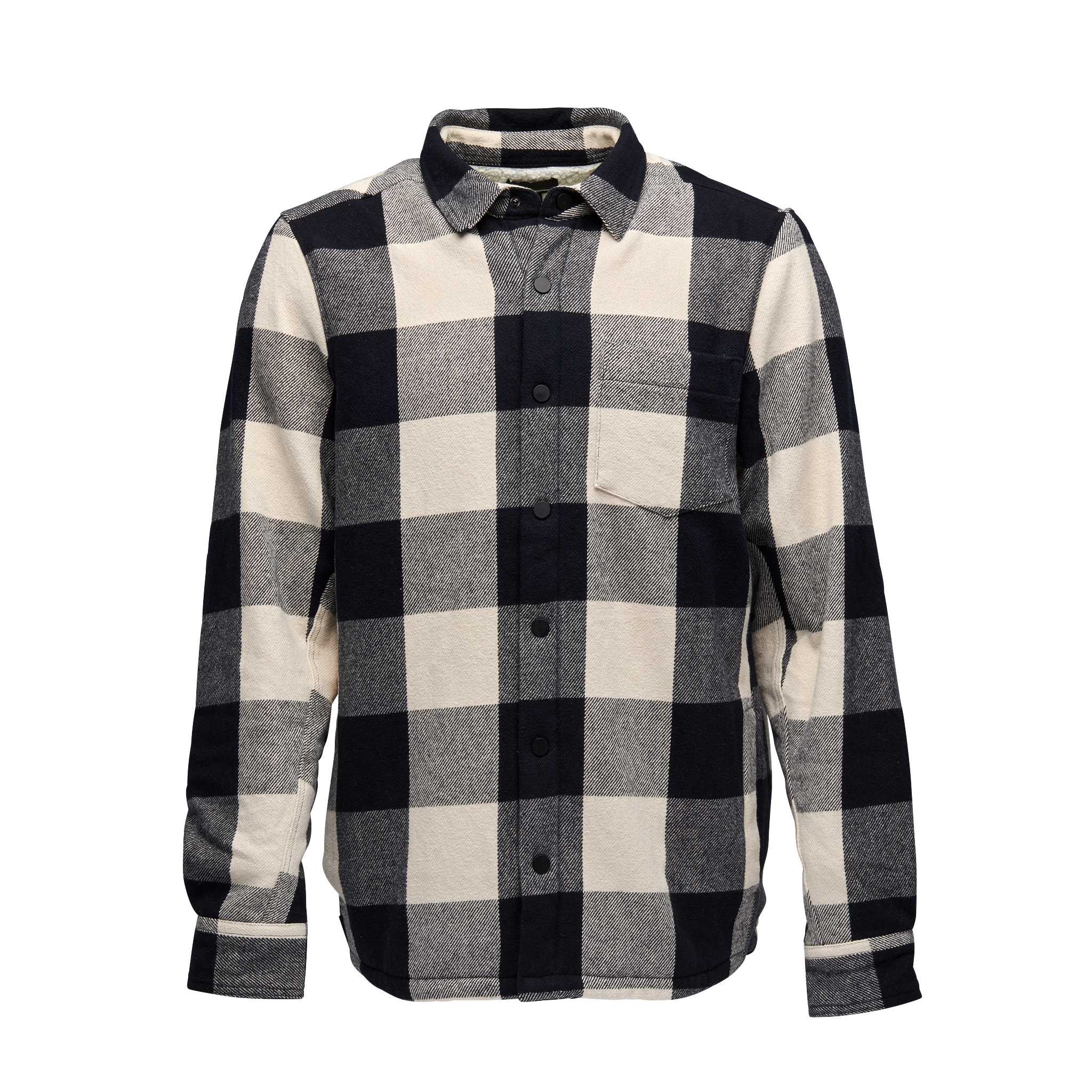 Black Diamond Equipment Men's Project Lined Flannel Shirt, Small Black/Off White Plaid