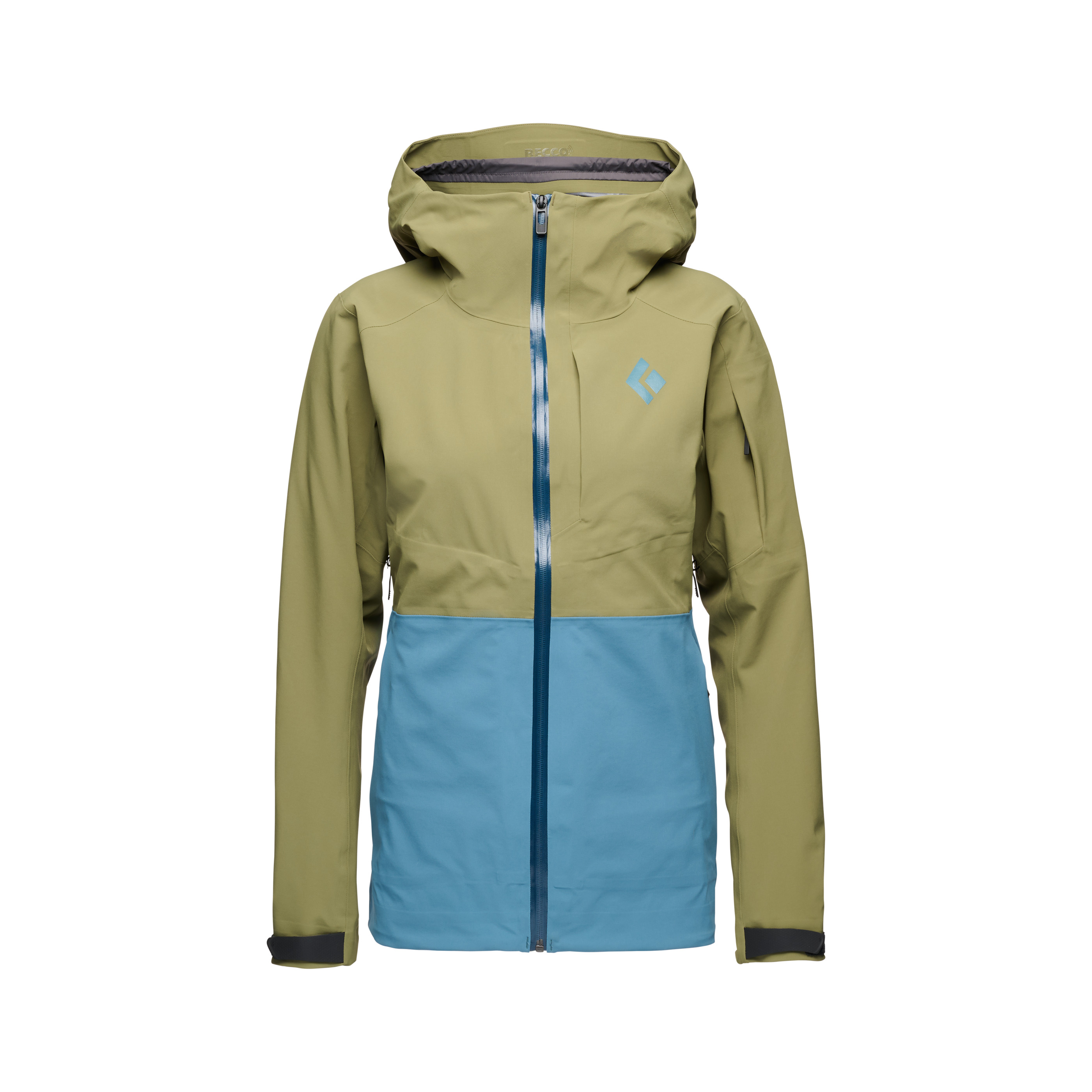 Black Diamond Equipment Women's Recon Stretch Ski Shell Jacket, Medium Crag Green/Creek Blue