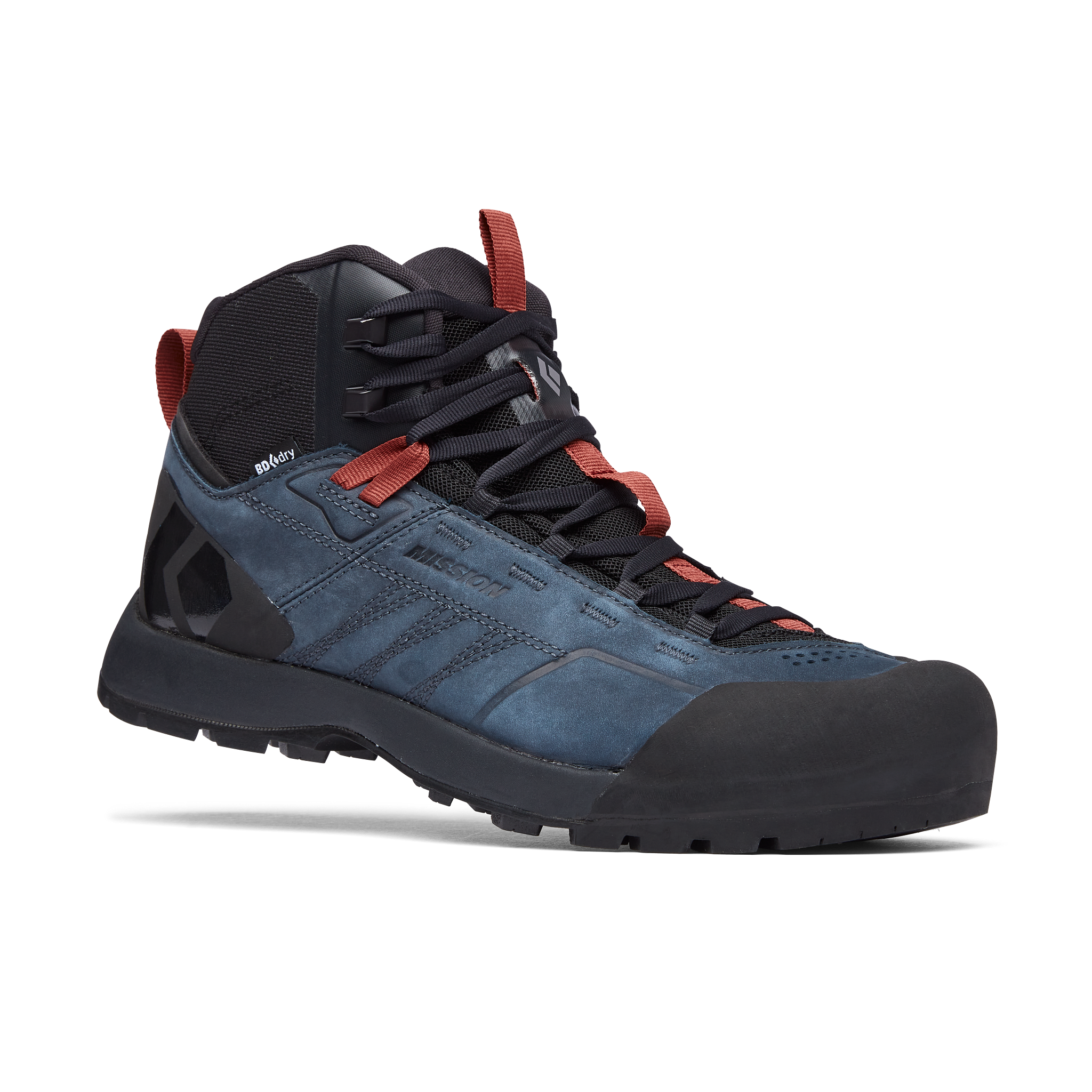 Black Diamond Equipment Men's Mission Leather Mid Waterproof Approach Shoes 2nds, US 6 Eclipse/Red Rock