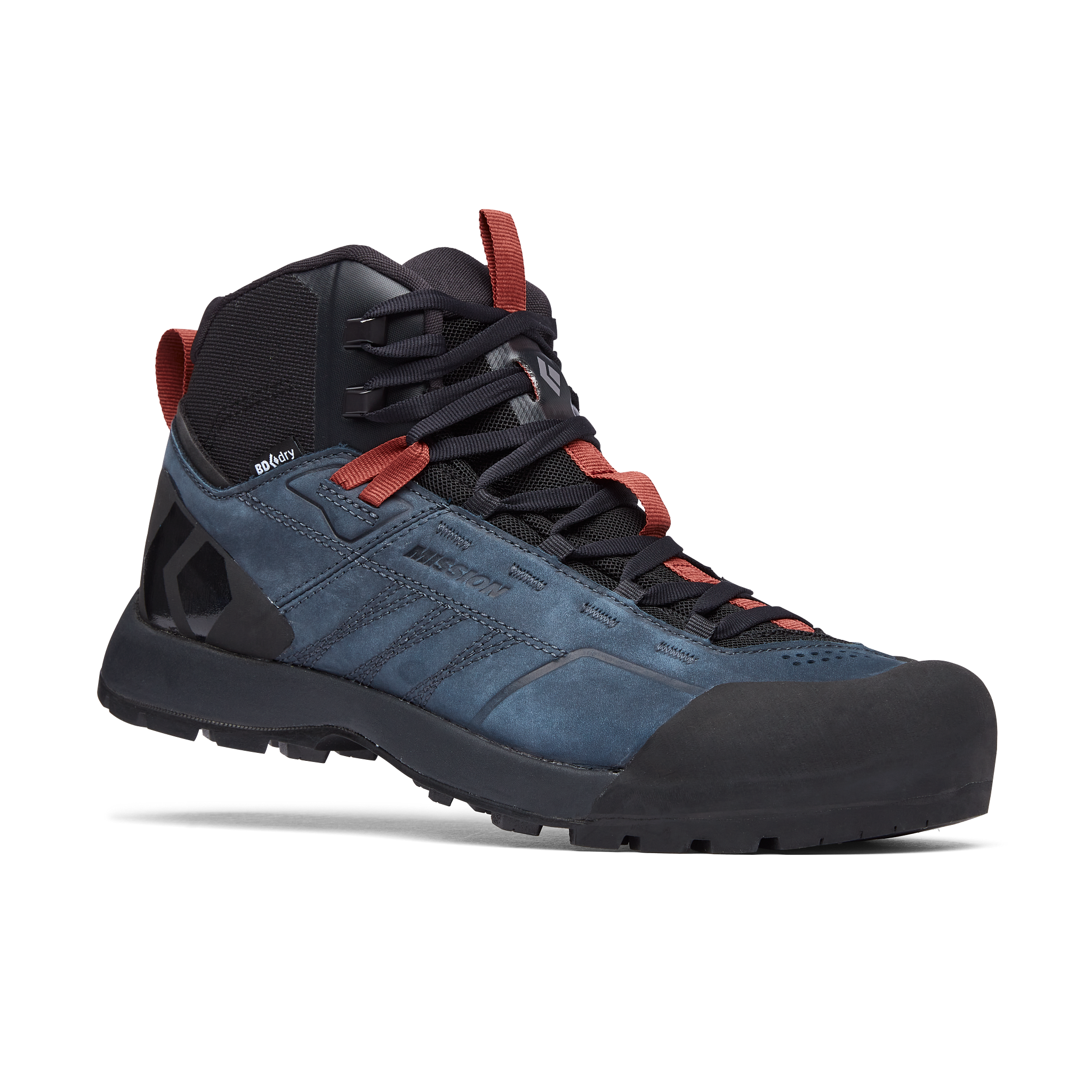 Black Diamond Equipment Men's Mission Leather Mid Waterproof Approach Shoes 2nds US 7 Eclipse/Red Rock