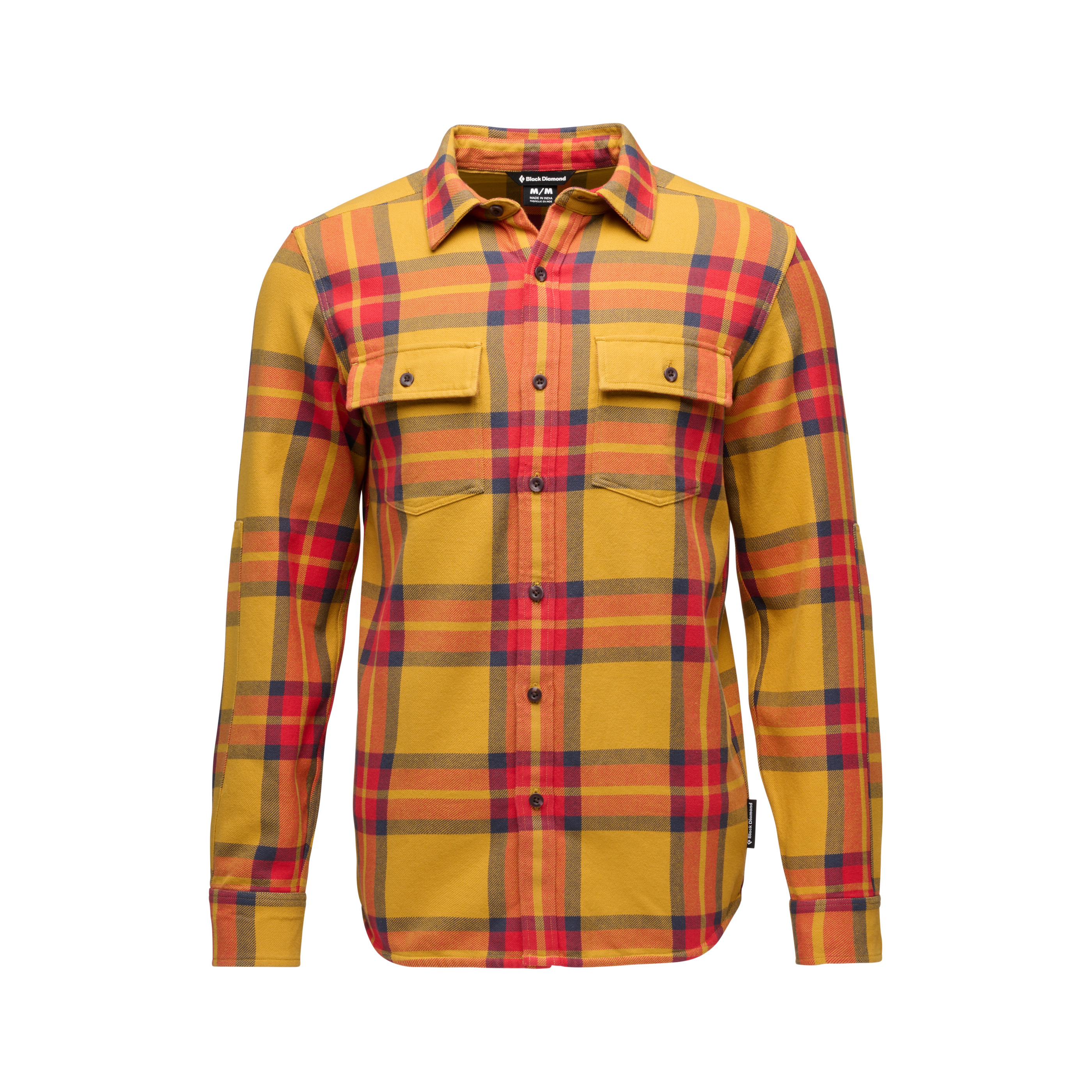 Black Diamond Equipment Men's Project Twill Long Sleeve Shirt, Large Amber/Coral Red