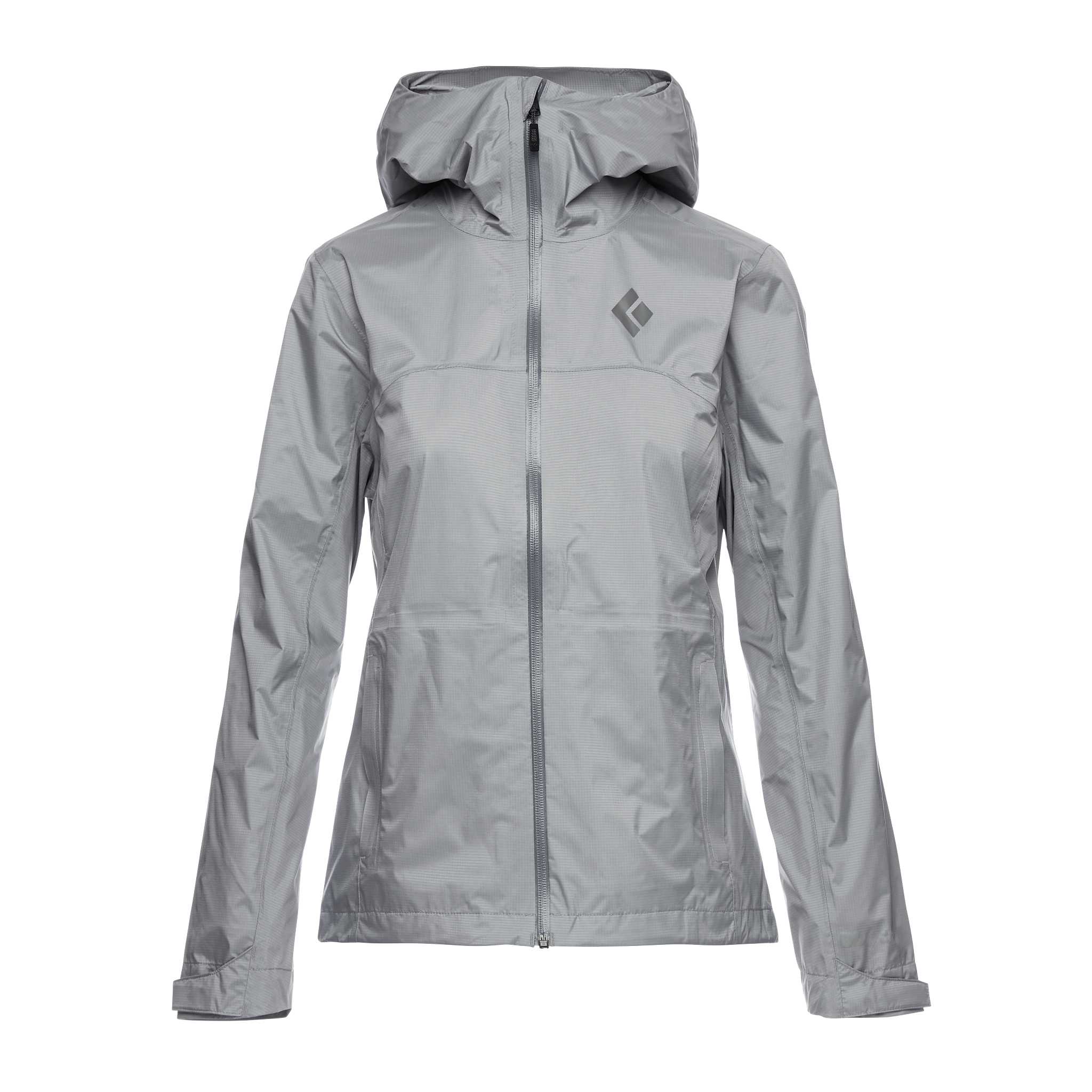 Black Diamond Equipment Women's Treeline Rain Shell Jacket, Medium Pewter