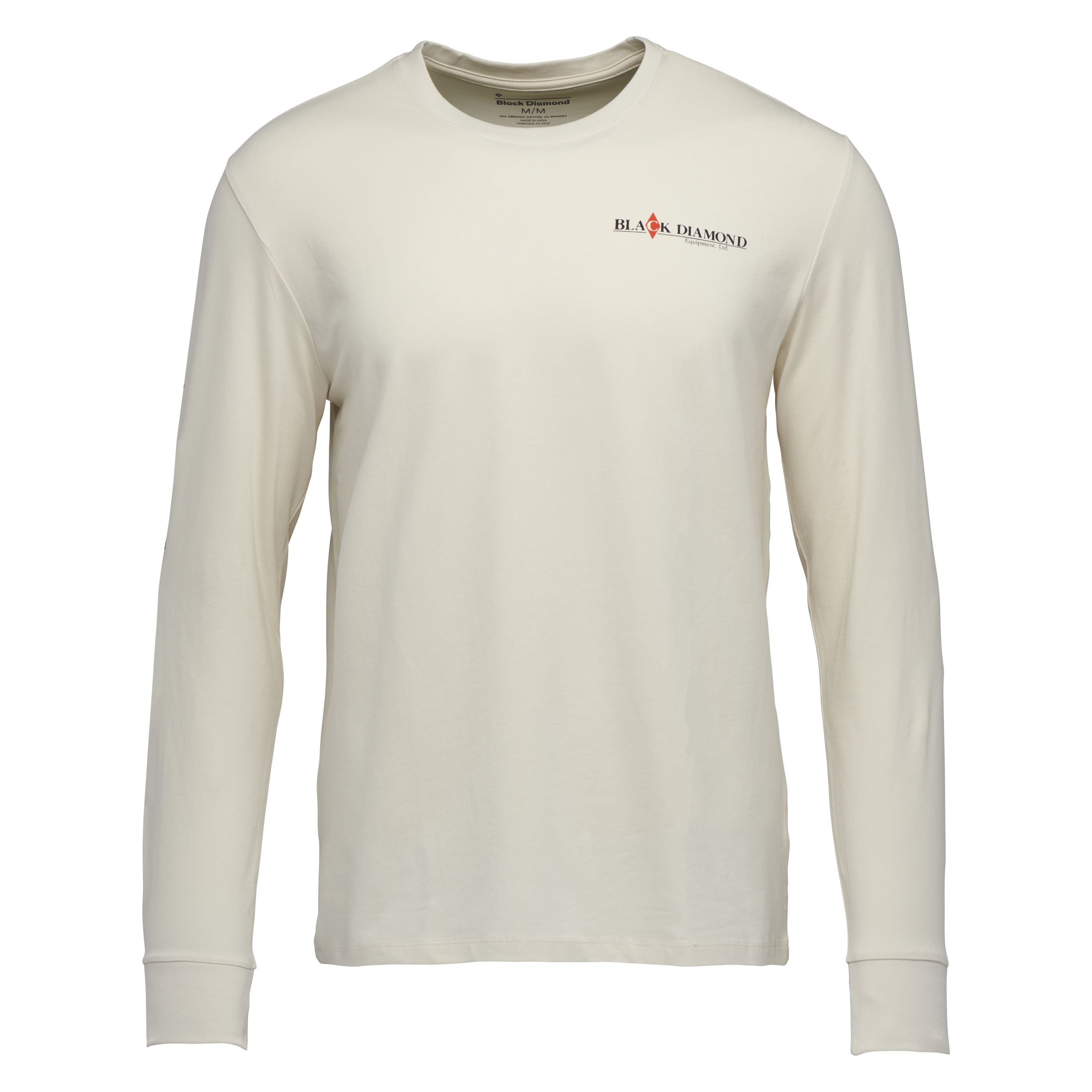 Black Diamond Equipment Men's Heritage Wordmark Long Sleeve T-Shirt, Large Off White
