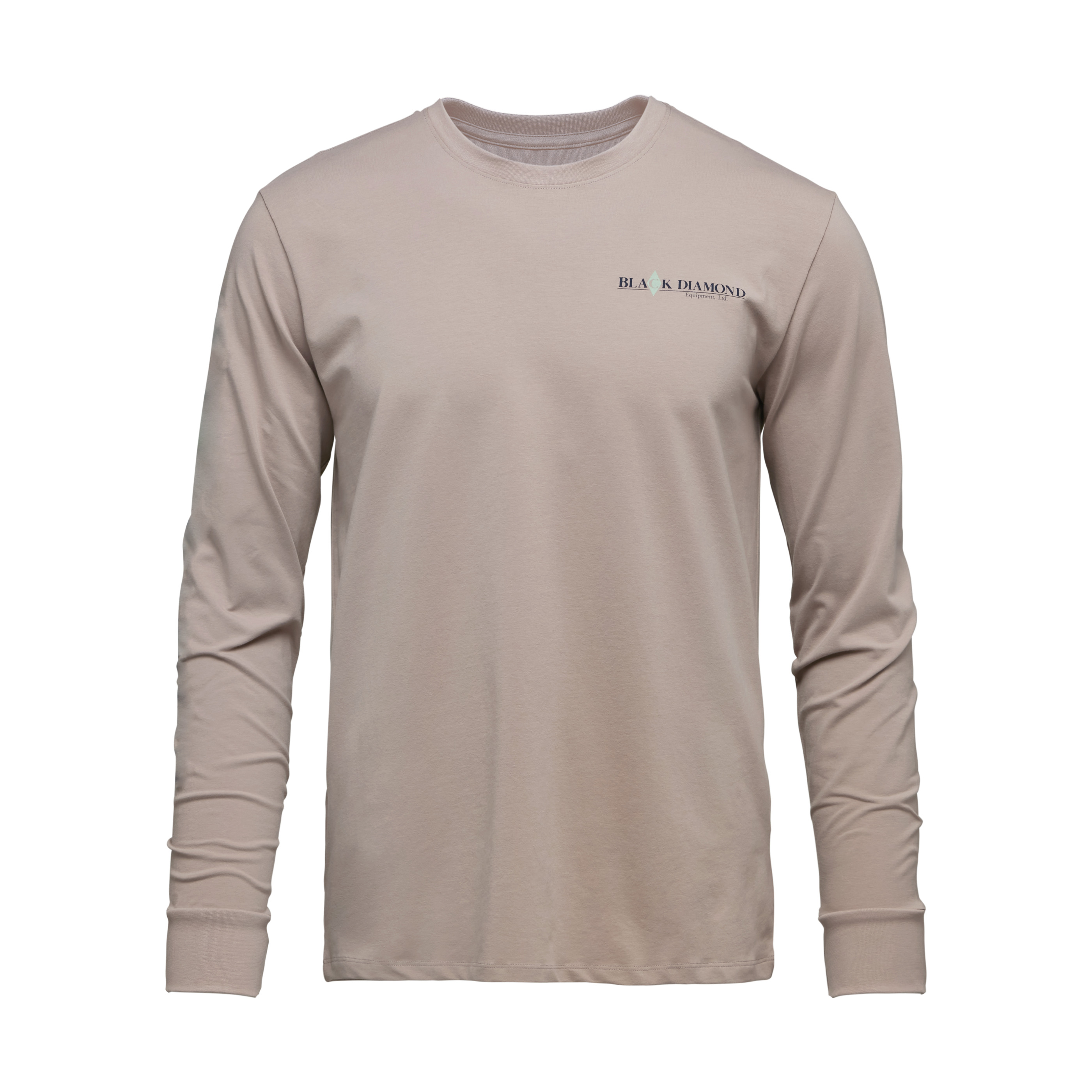 Black Diamond Equipment Men's Heritage Wordmark Long Sleeve T-Shirt, Small Pale Mauve