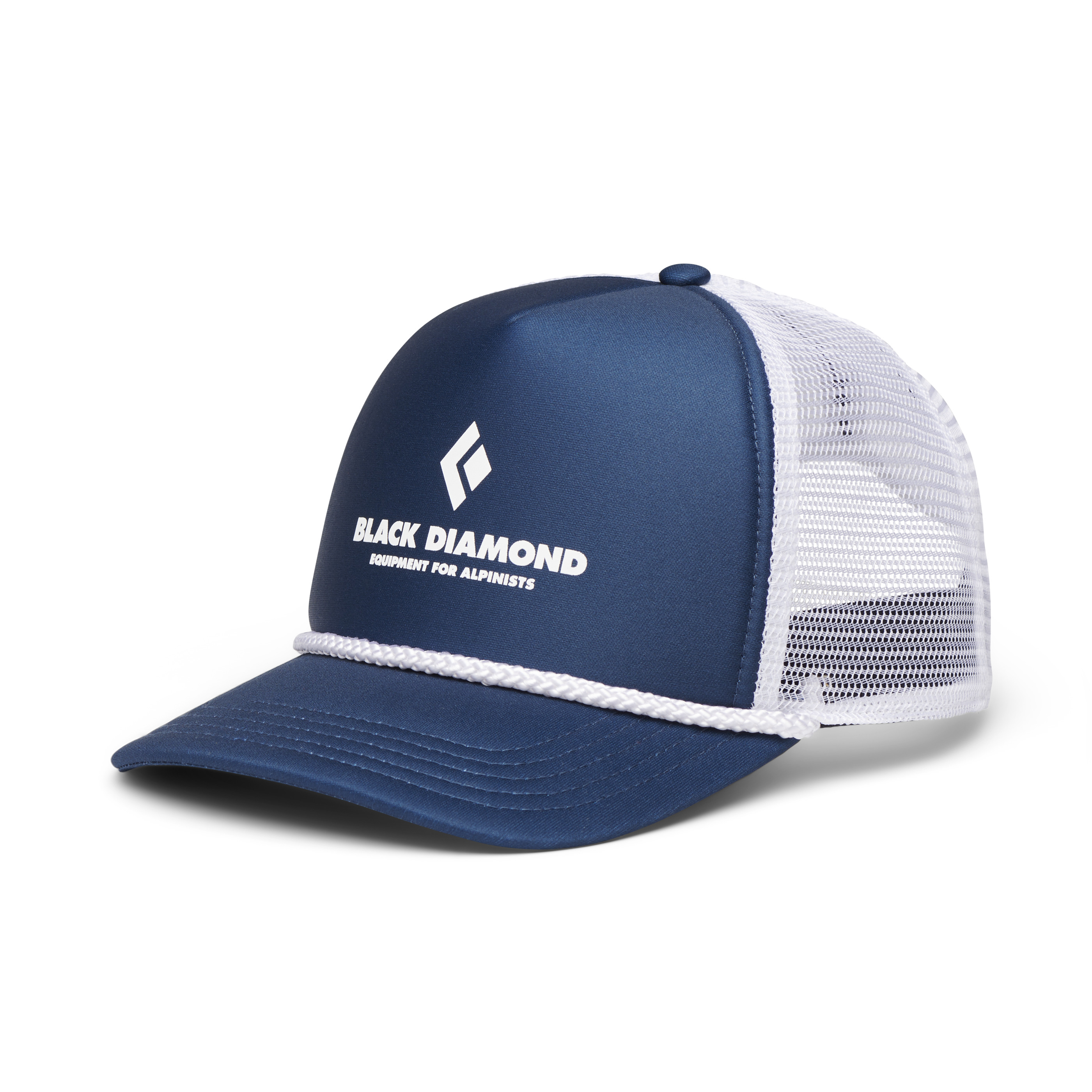 Black Diamond Equipment Flat Bill Trucker Hat, in Indigo/White
