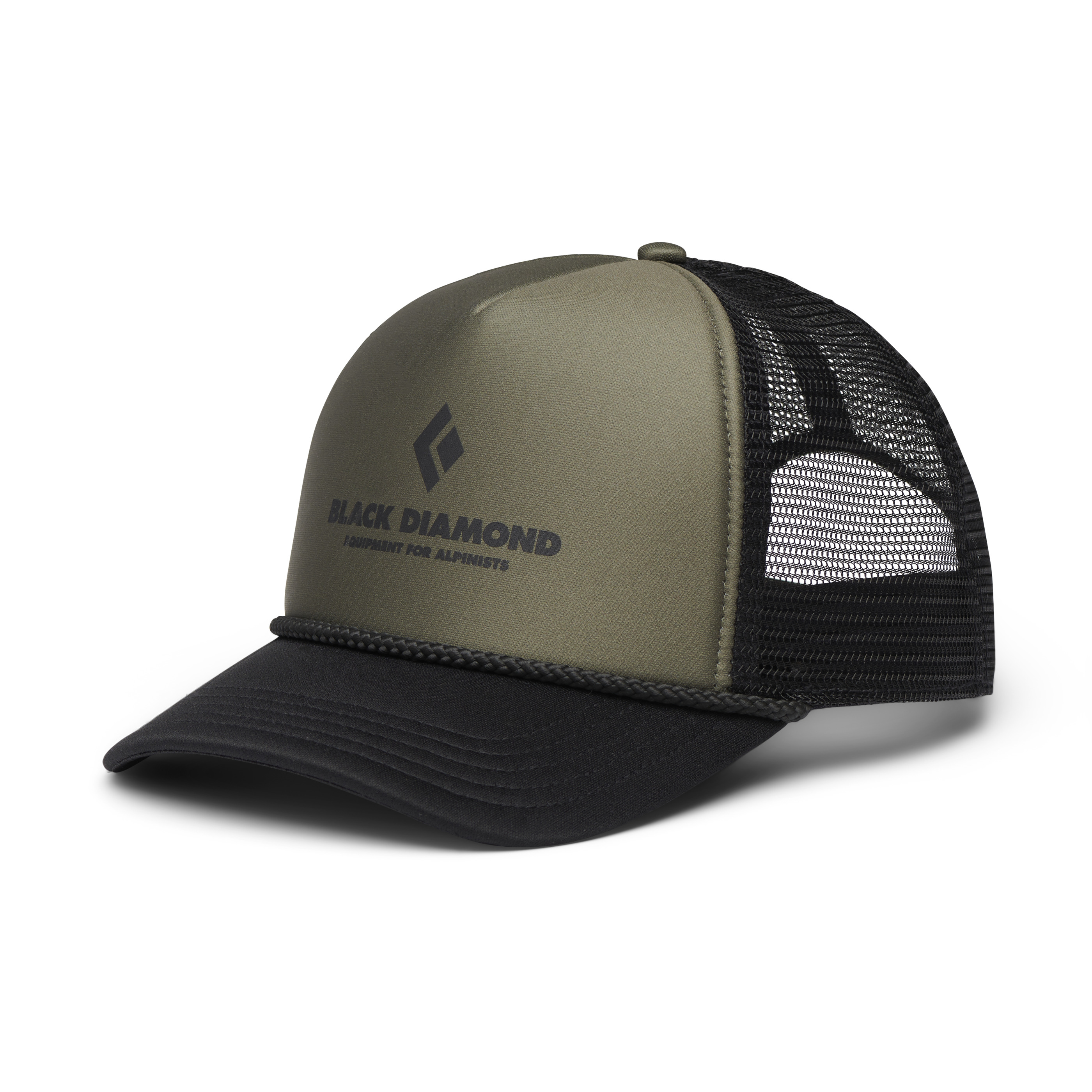 Black Diamond Equipment Flat Bill Trucker Hat, in Tundra/Black