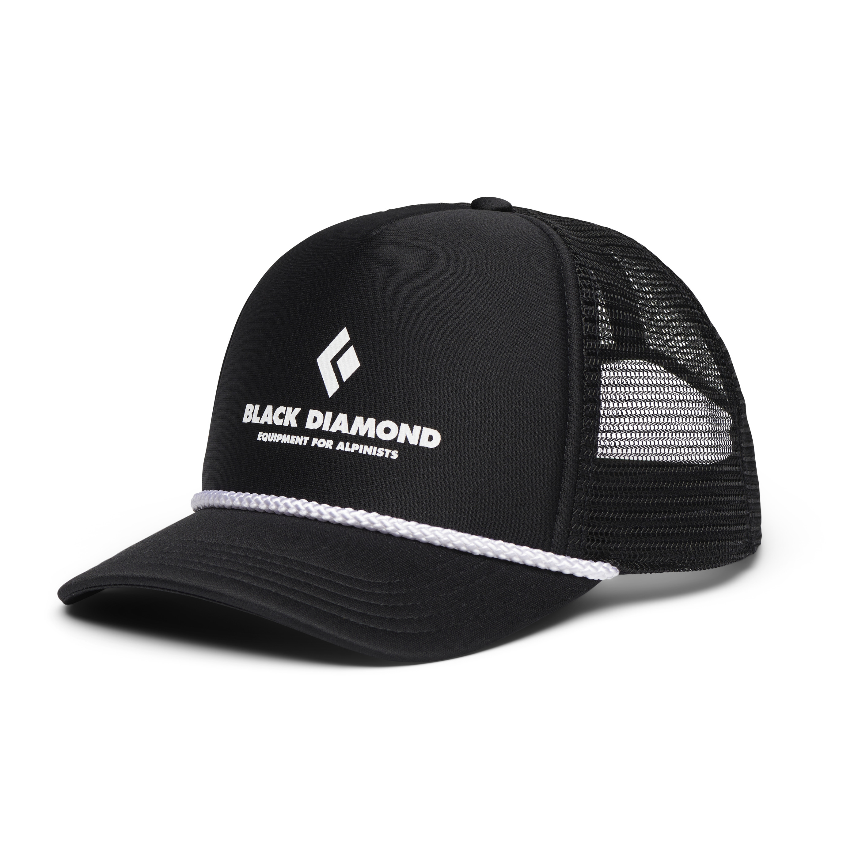 Black Diamond Equipment Flat Bill Trucker Hat, in Black/Black