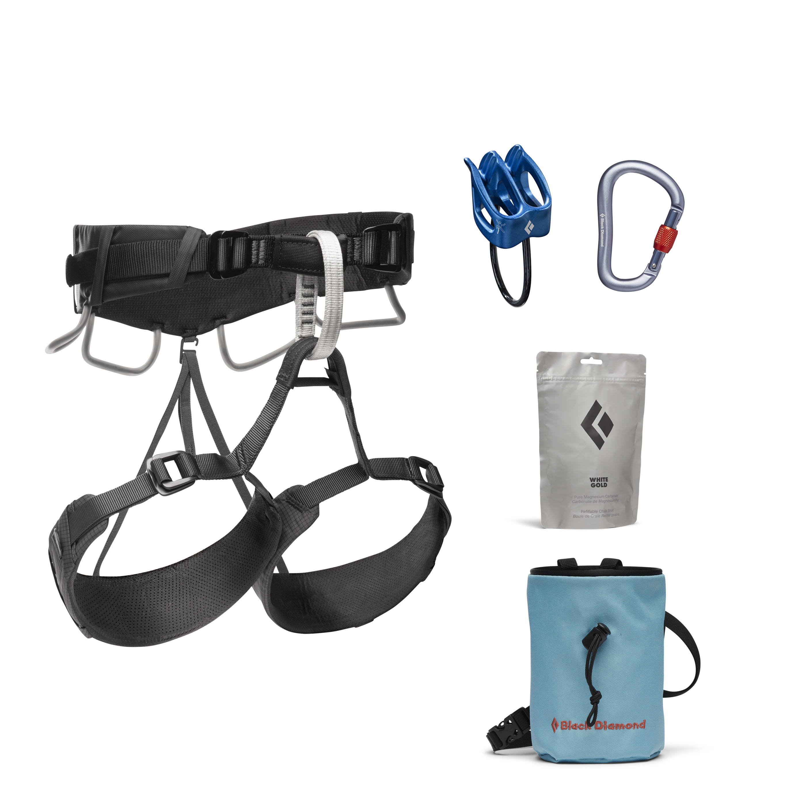 Black Diamond Equipment Momentum 4S Climbing Harness Package, Large/XL Anthracite
