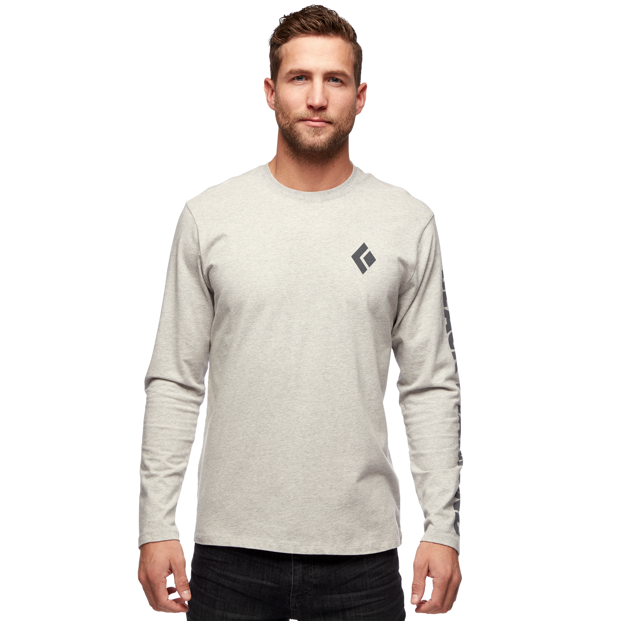 Black Diamond Equipment Men's BD LS Logo Sleeve T-Shirt, Large Nickel/Heather