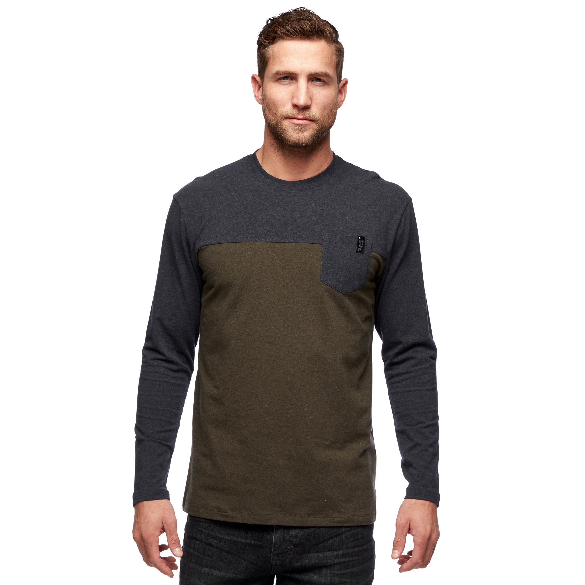 Black Diamond Equipment Men's LS Campus T Shirt, XL Cypress/Heather/Black