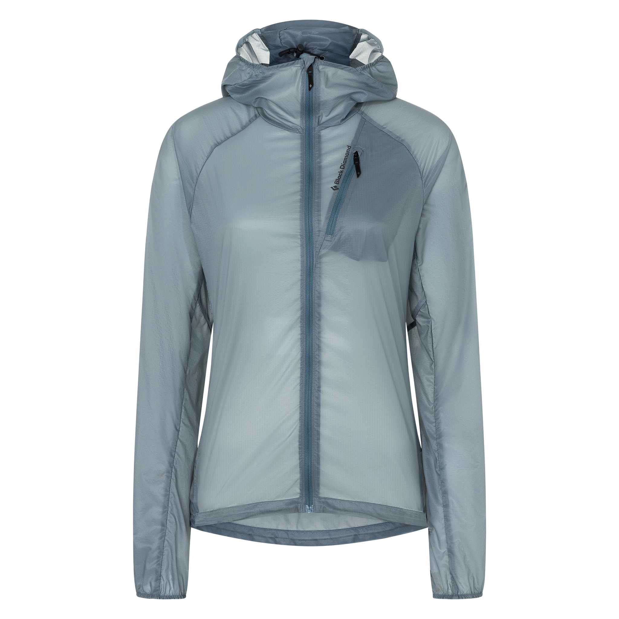 Black Diamond Equipment Women's Distance Wind Shell Jacket, Large Blue Ash