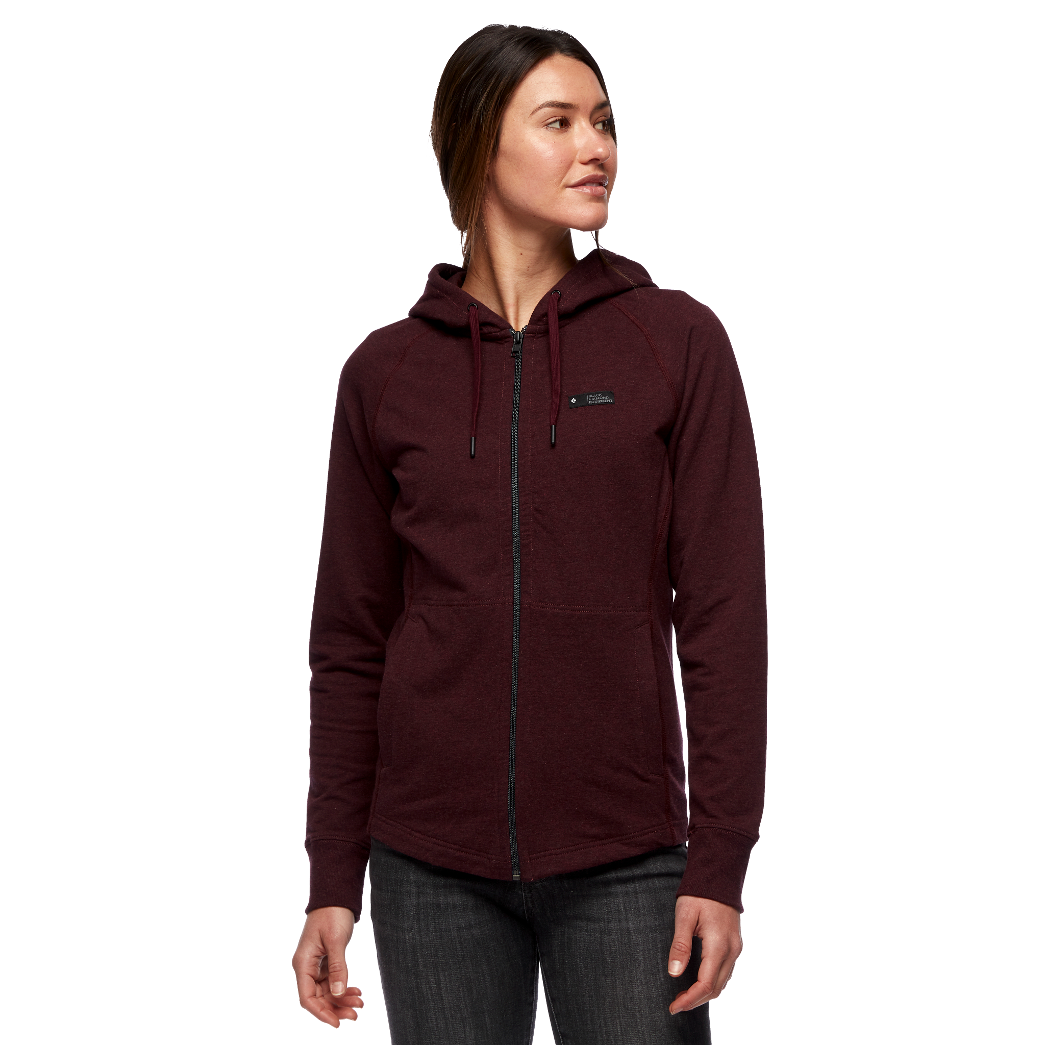 Black Diamond Equipment Women's Basis Full Zip Hoody Size Small, in Bordeaux/Heather