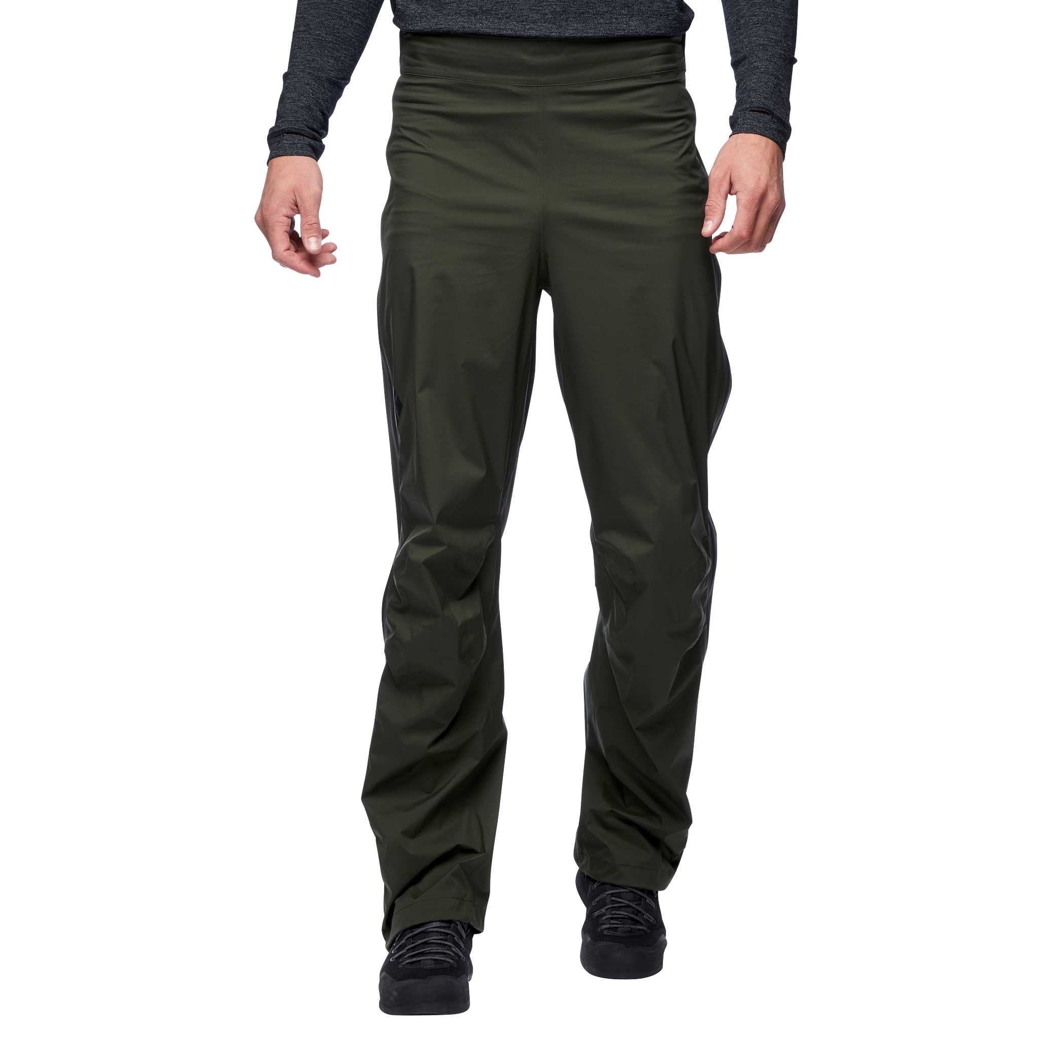 Black Diamond Equipment Men's Stormline Stretch Full Zip Rain Pants, XS Cypress