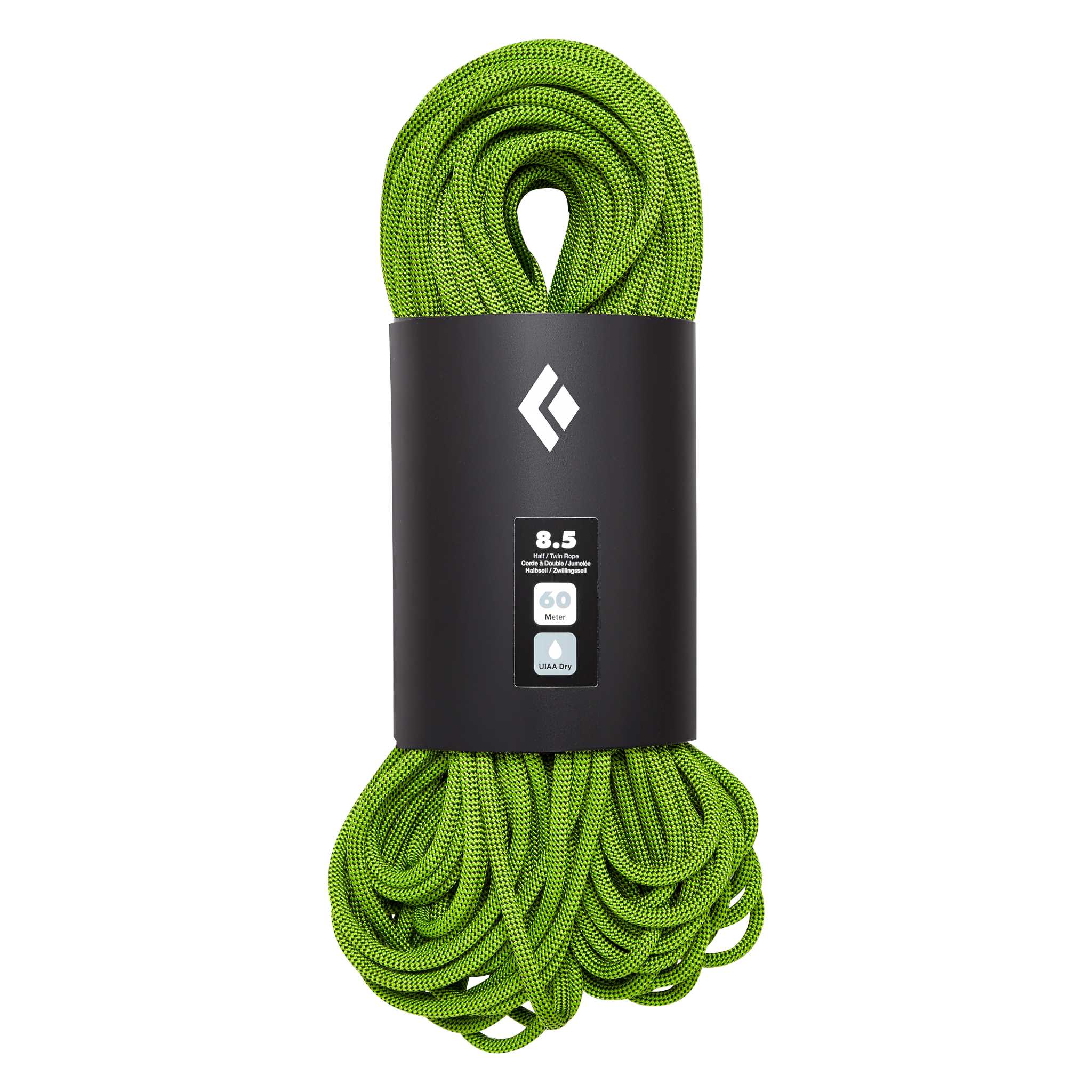 Black Diamond Equipment 8.5 Dry Climbing Rope, in Green, 60m