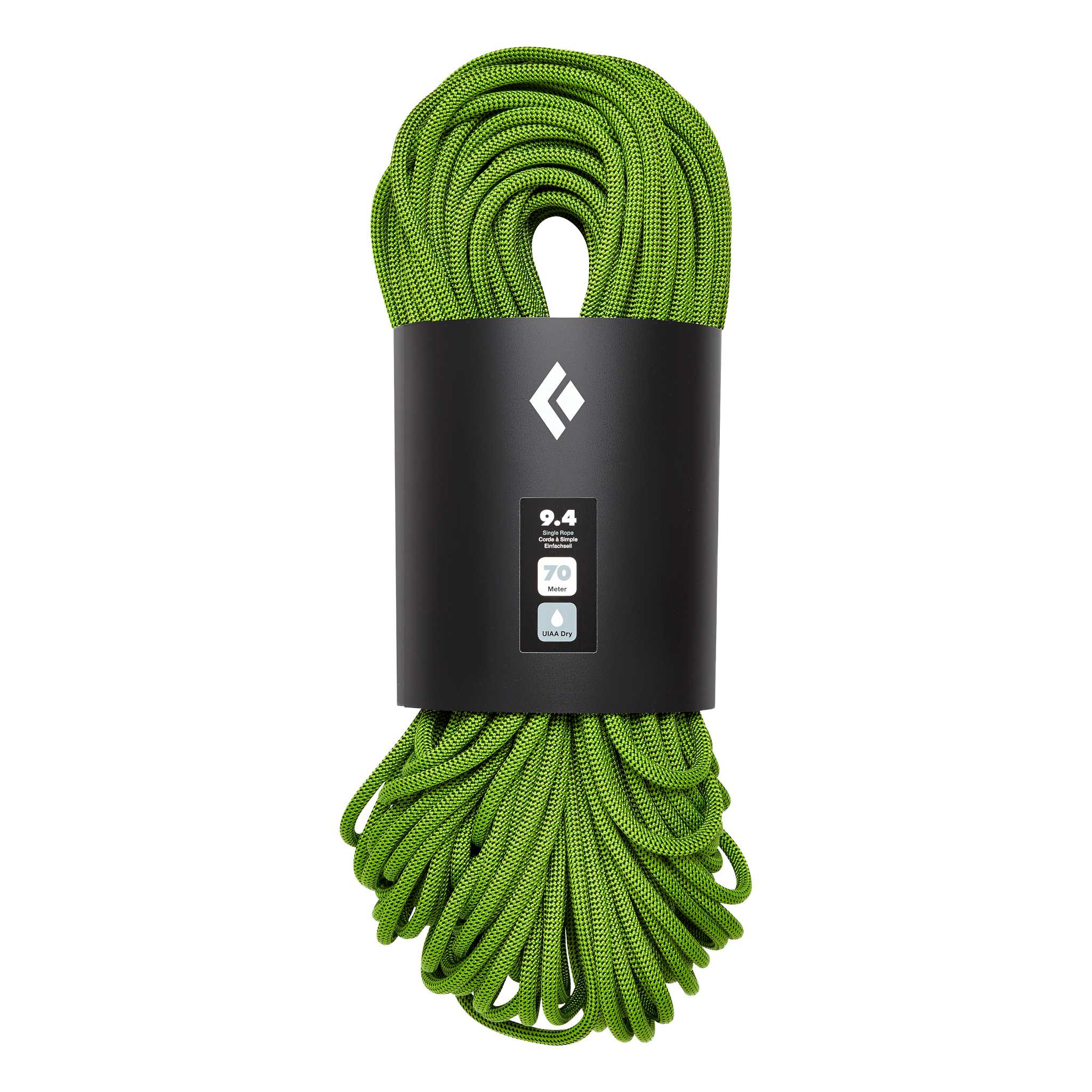 Black Diamond Equipment 9.4 Dry Climbing Rope, in Envy Green, 70m