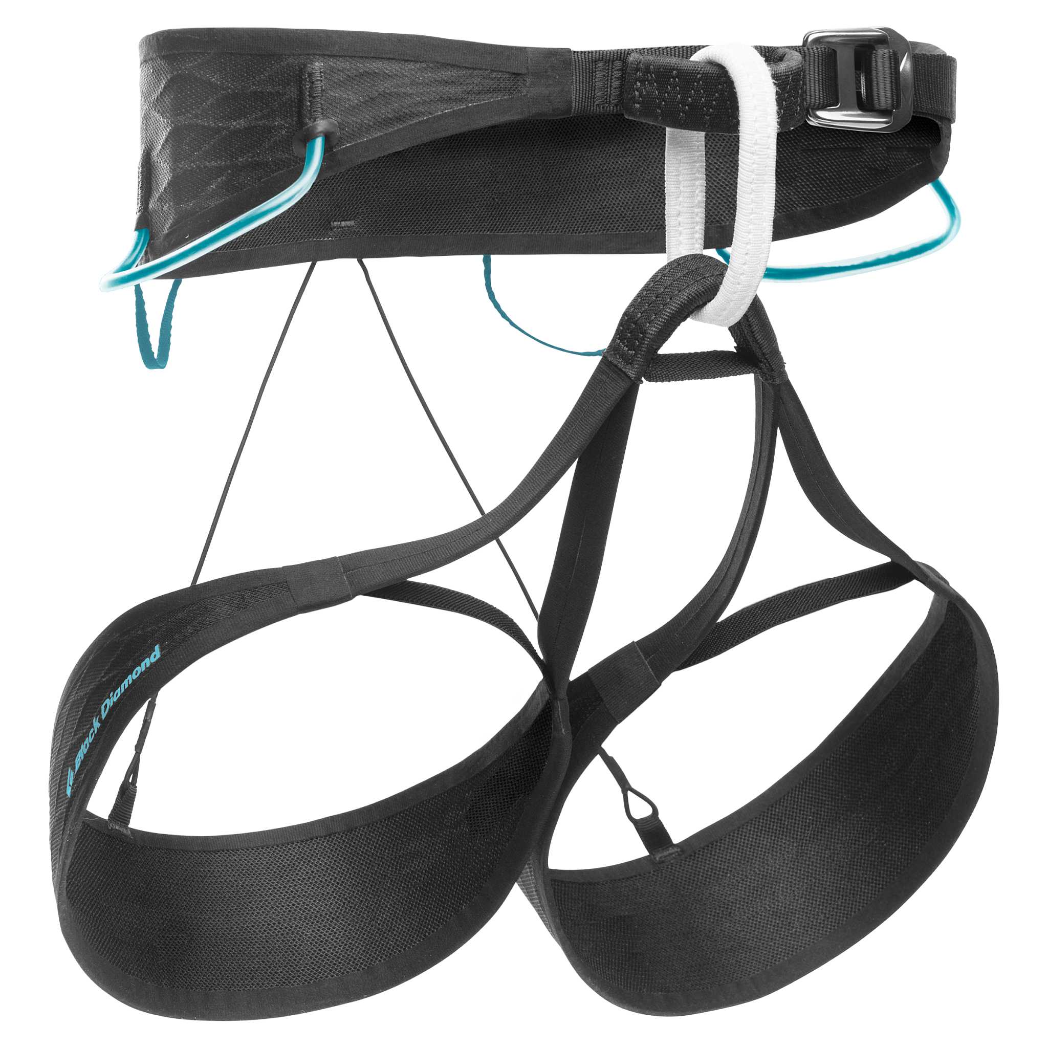 Black Diamond Equipment Women's Airnet Climbing Harness, Large Black/Aqua Verde