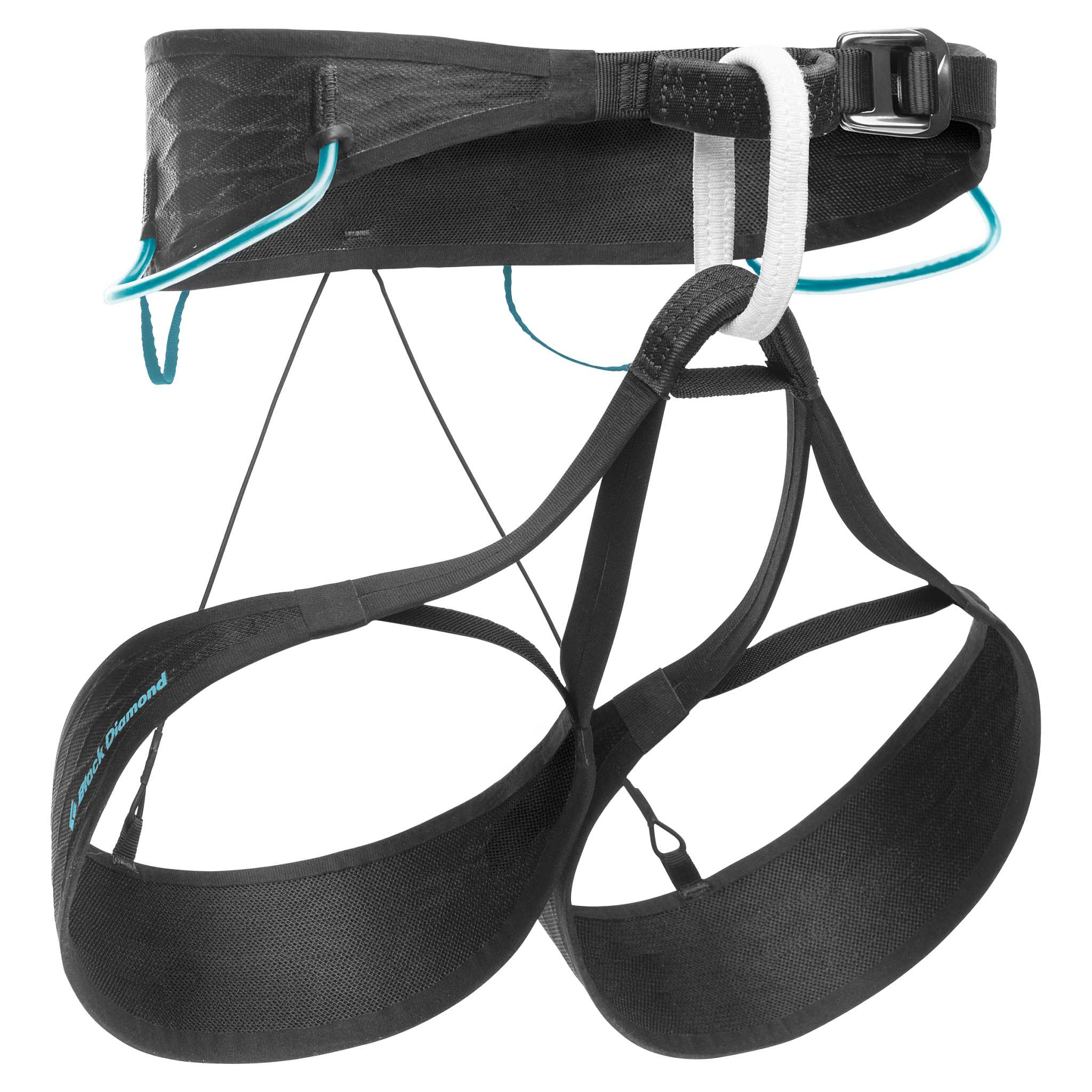 Black Diamond Equipment Women's Airnet Climbing Harness, Small Black/Aqua Verde