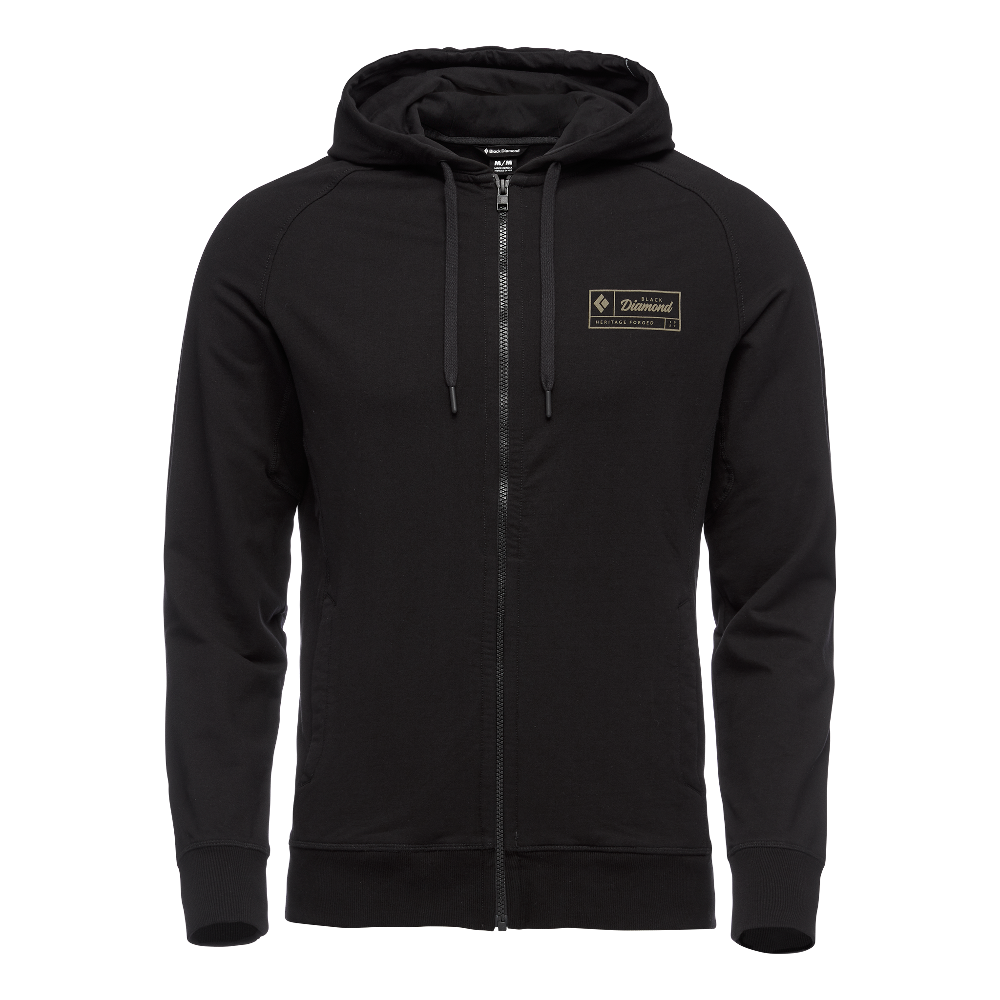 Black Diamond Equipment Men's Heritage Logo Full Zip Top, Large Black