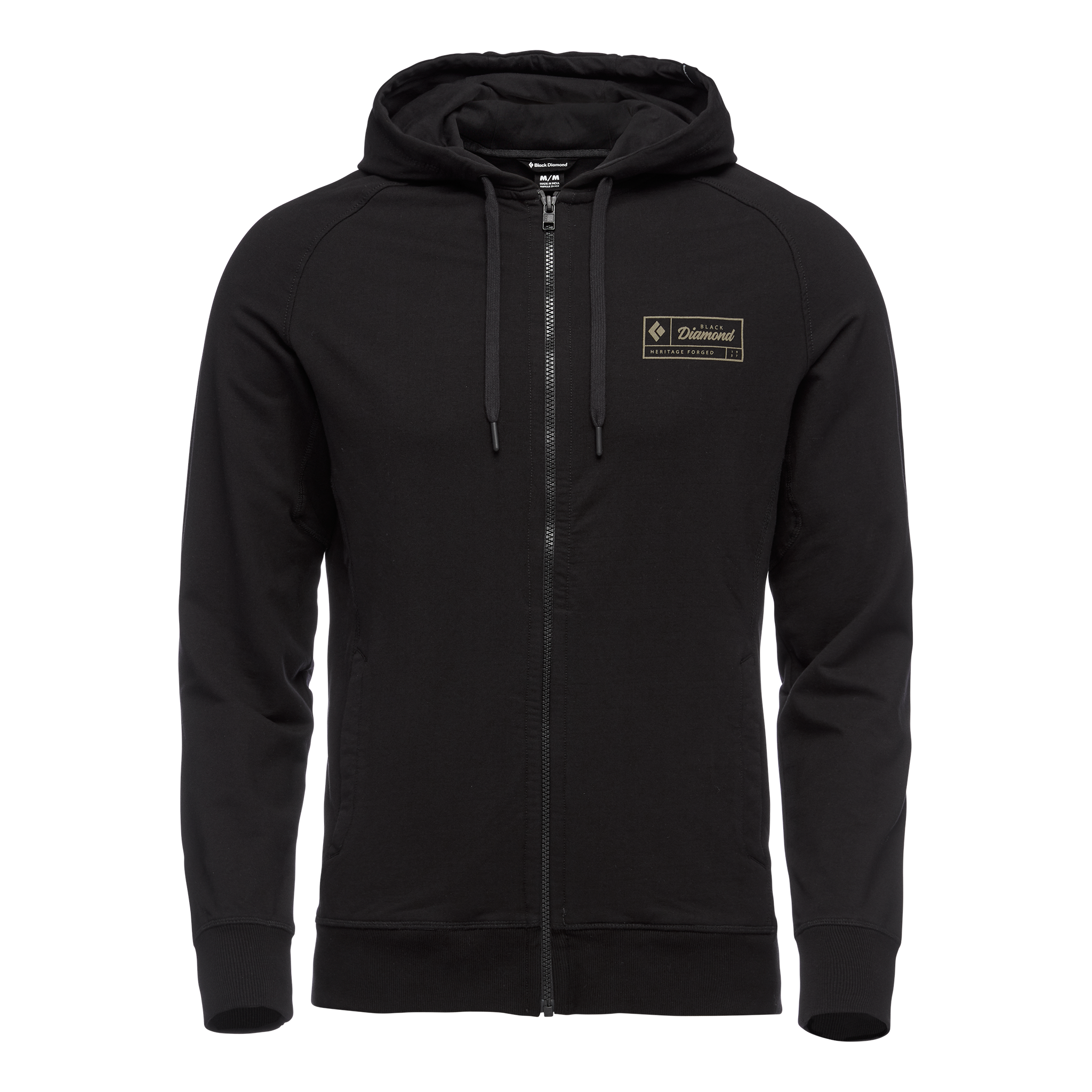 Black Diamond Equipment Men's Heritage Logo Full Zip Top, Medium Black